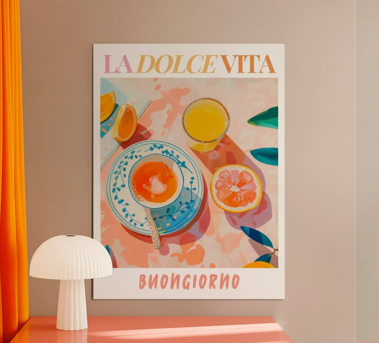 La Dolce Vita Breakfast Print poster da Bella Studio
