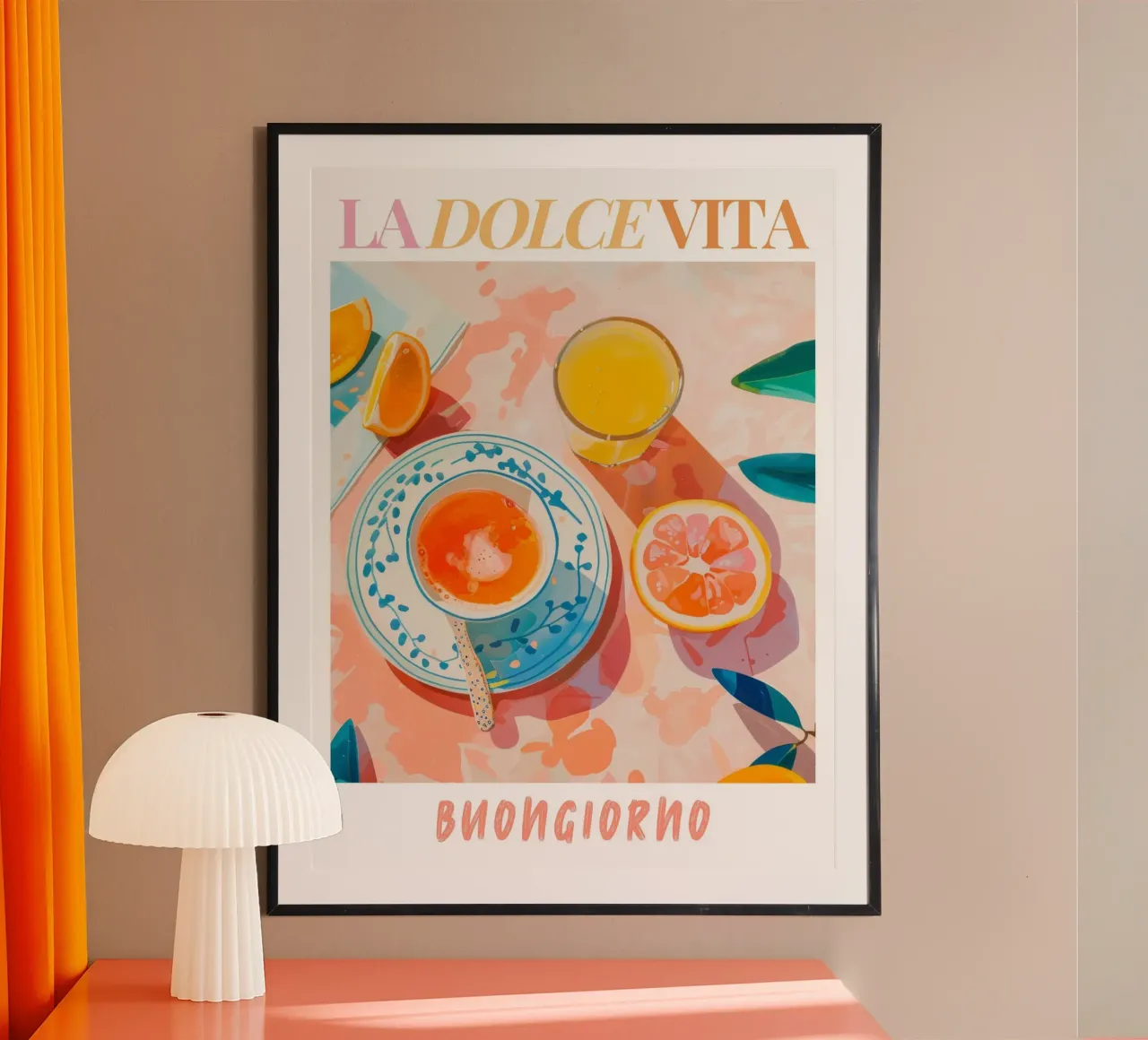 La Dolce Vita Breakfast Print poster da Bella Studio
