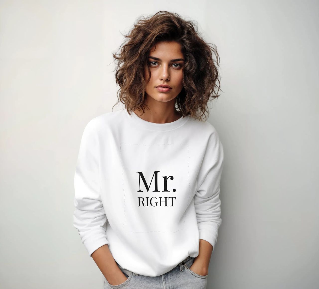Mr. Right - Design typographique amusant sweat de Whole©