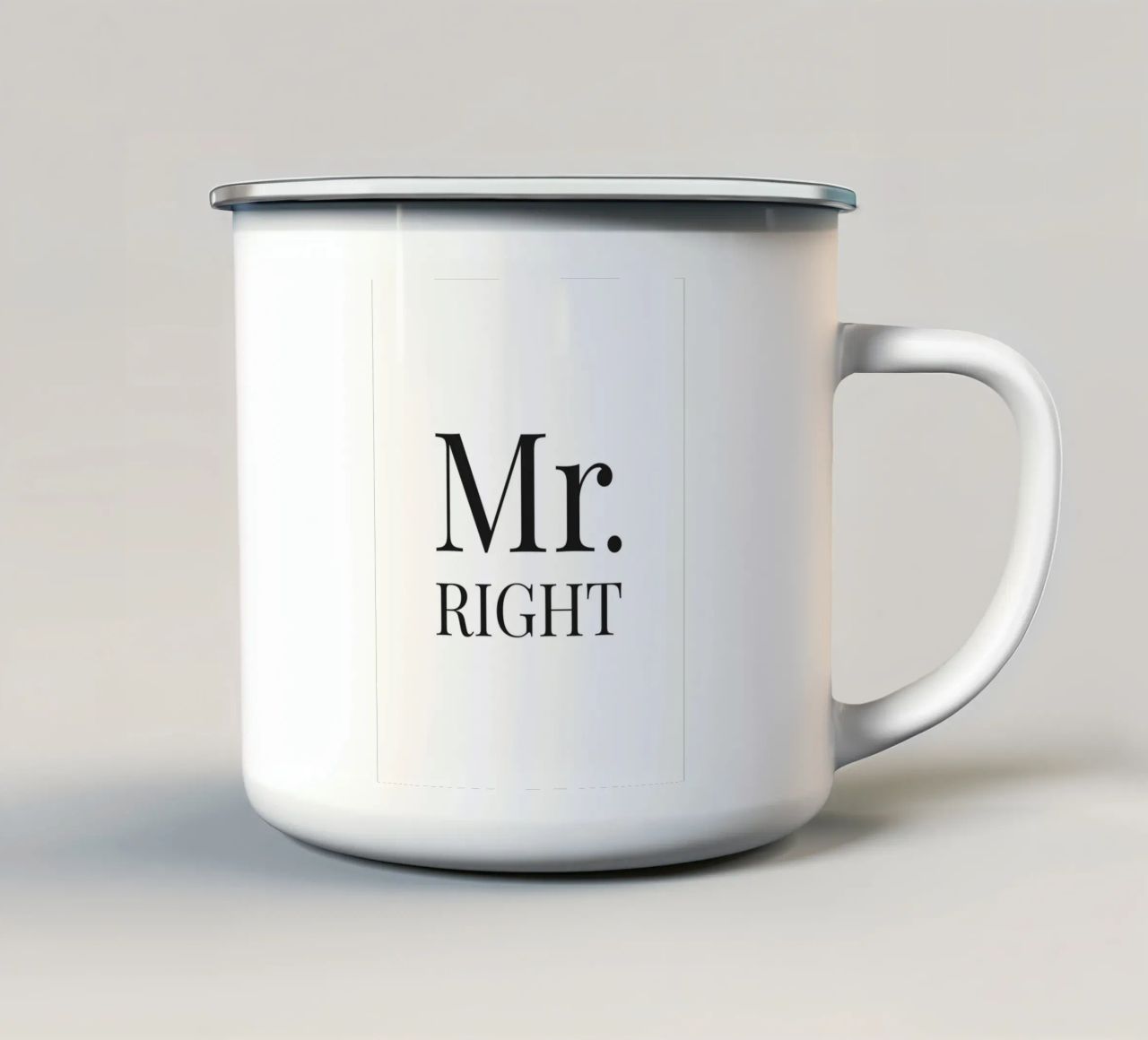 Mr Right - Design tipografico spiritoso tazza in smalto da Whole©