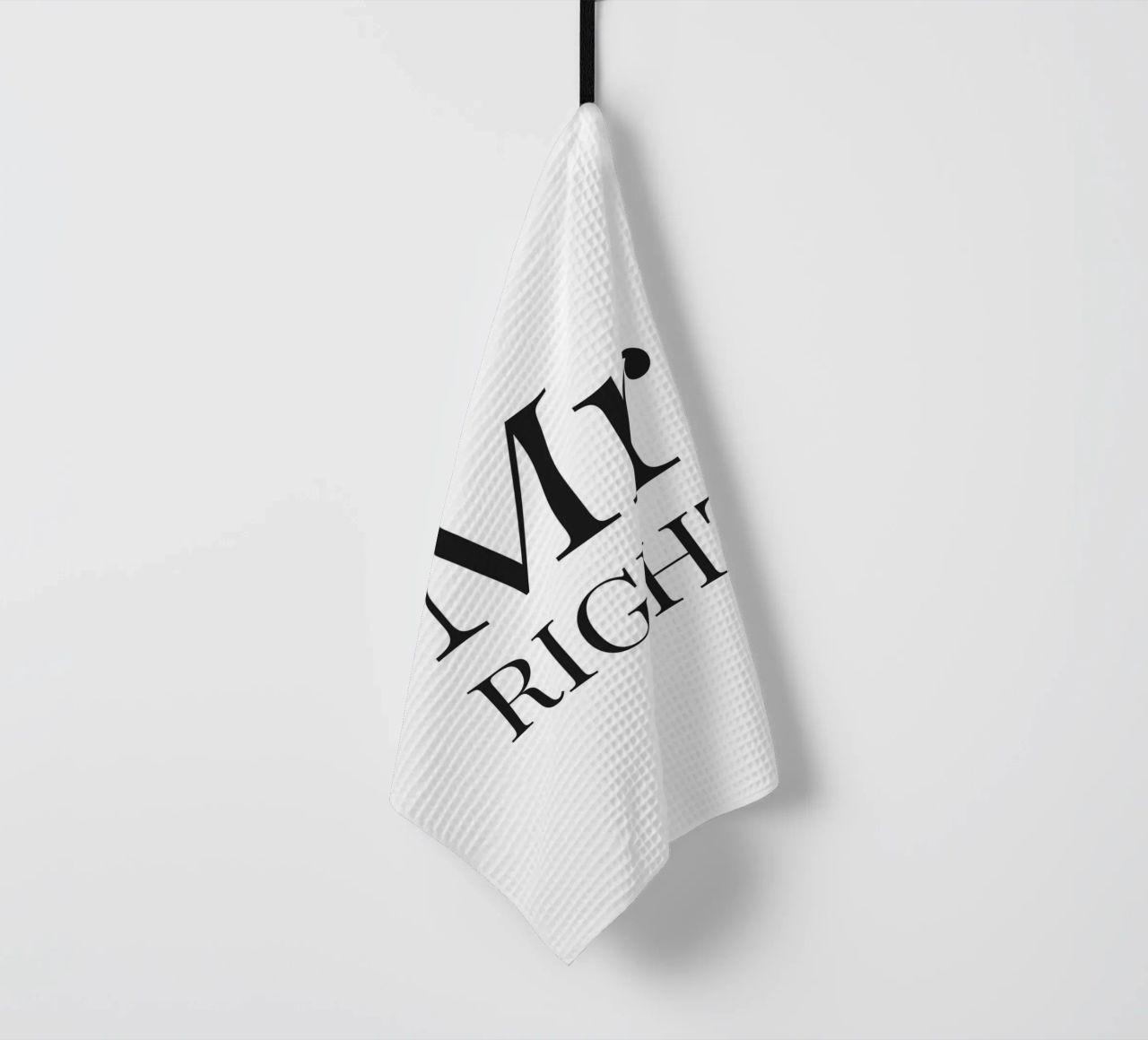 Mr. Right - Design typographique amusant torchon de Whole©