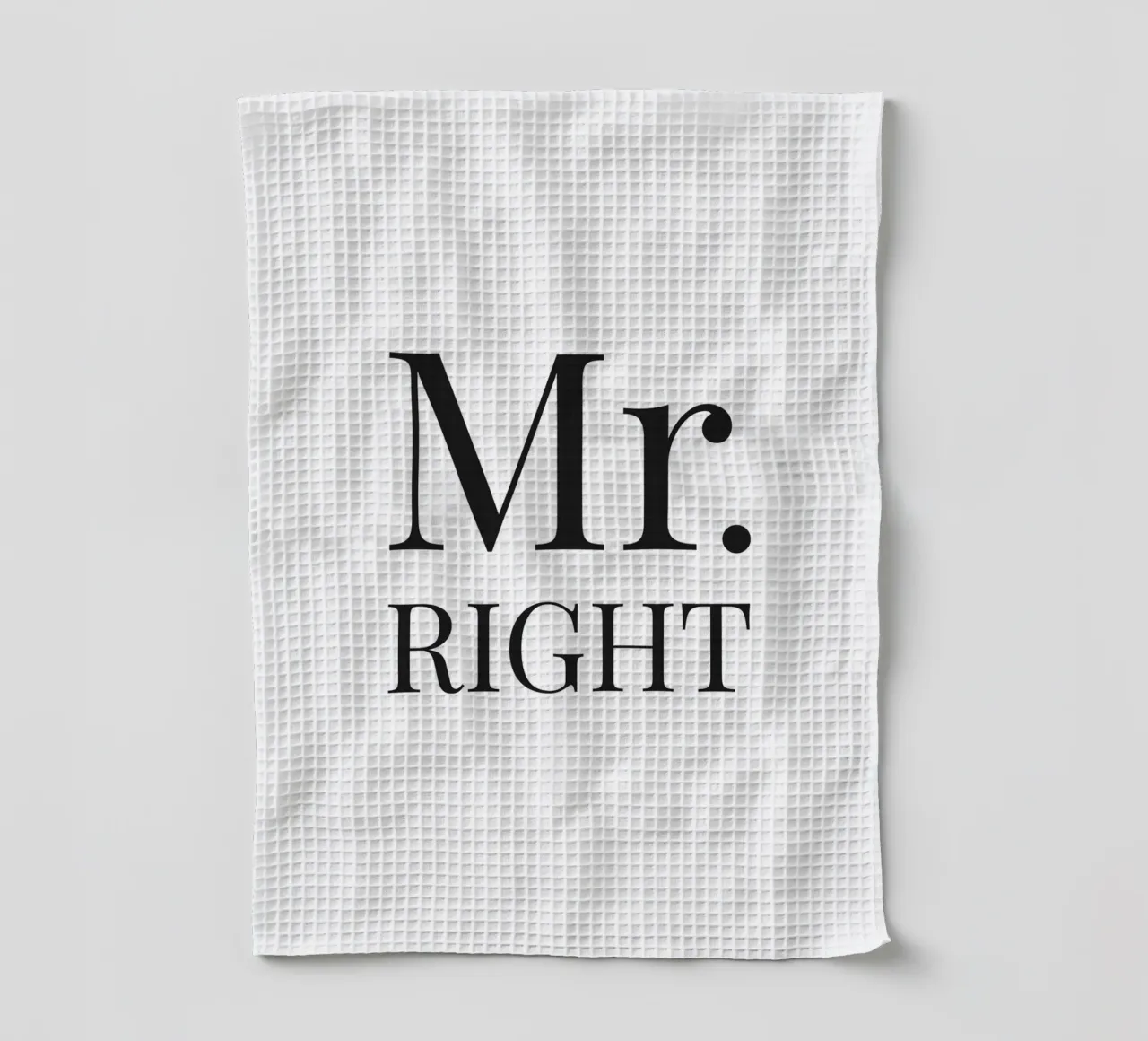 Mr Right - Diseño tipográfico ingenioso paño de cocina de Whole©