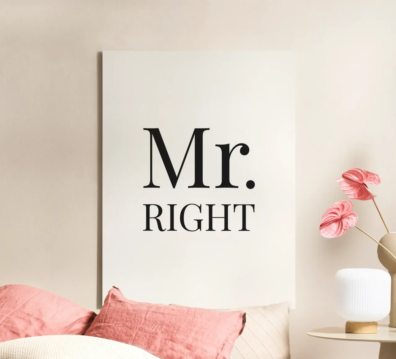 Mr Right - Witty typography design canvas by Whole©