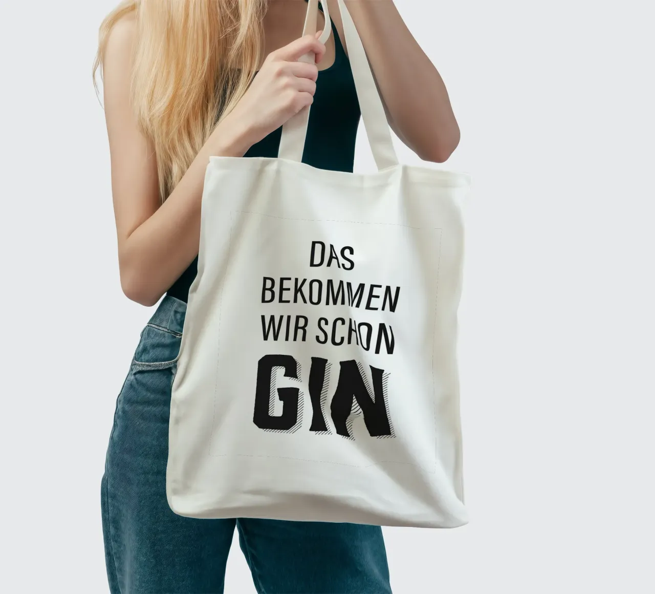 Lustiges Gin Zitat Design Jutebeutel von Whole©