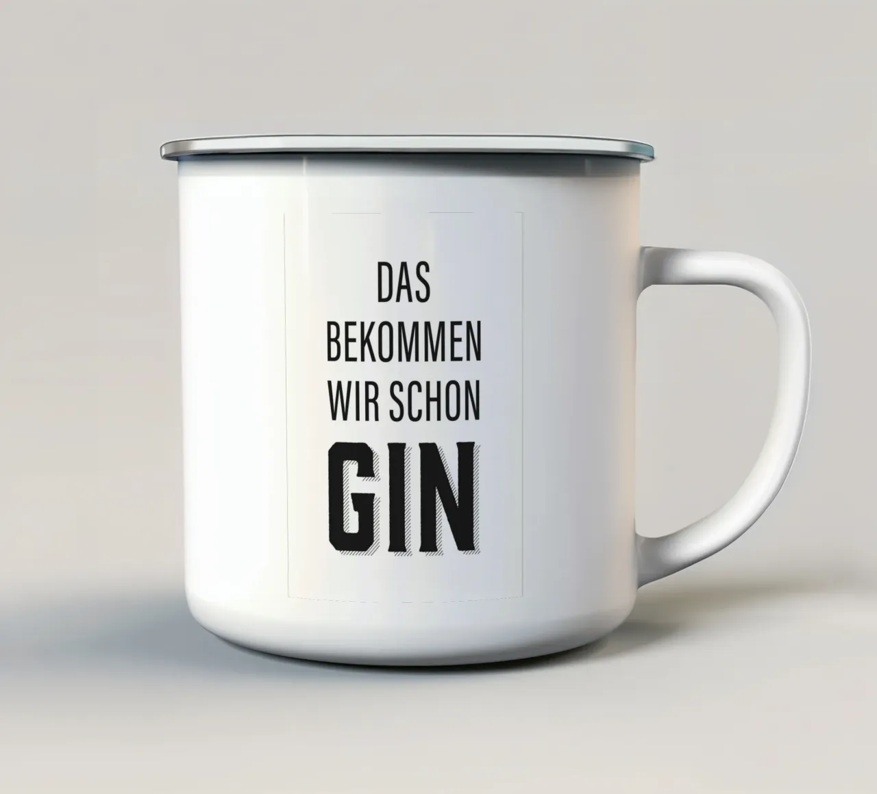 Design divertente con citazioni sul gin tazza in smalto da Whole©