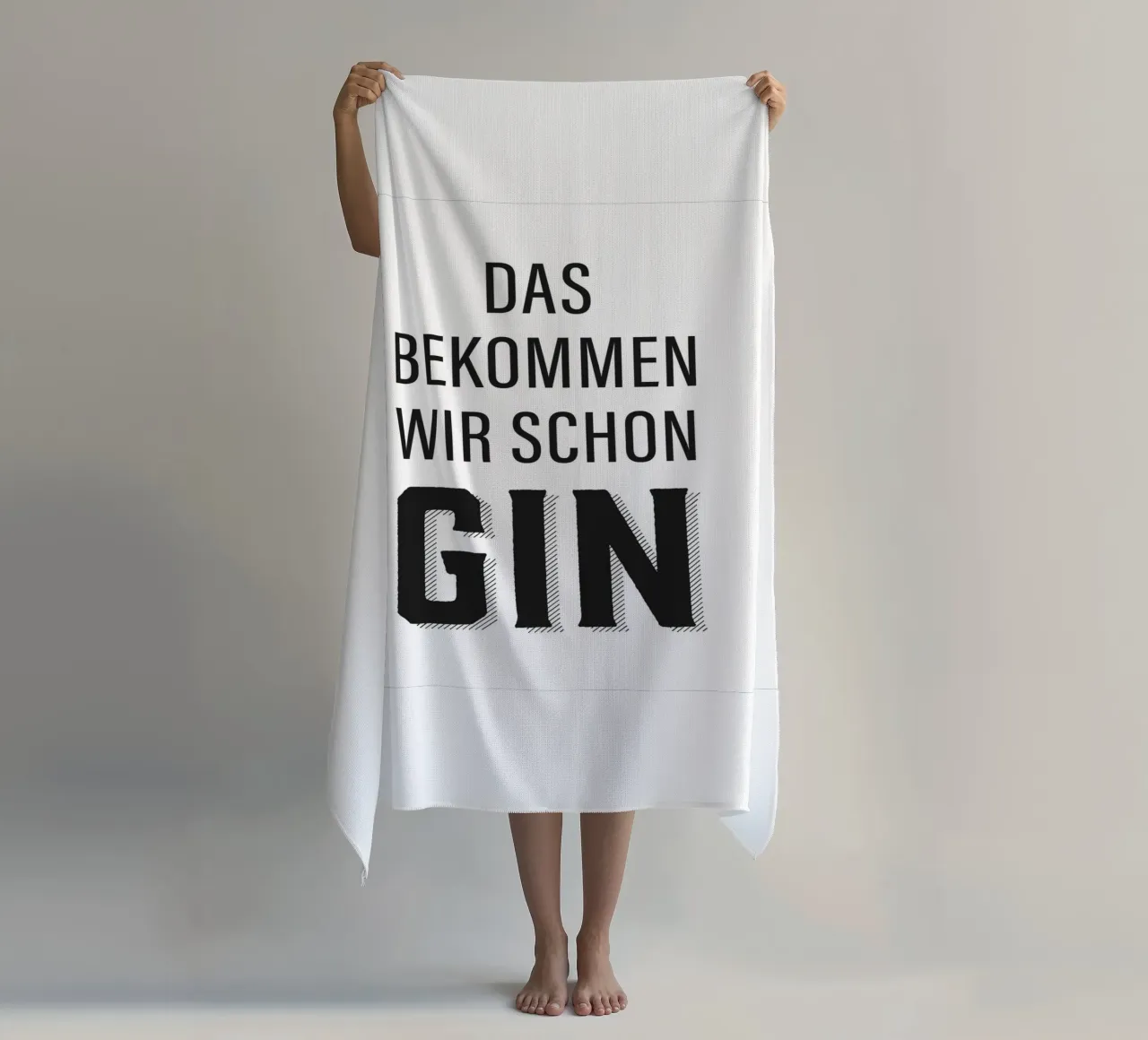 Design divertente con citazioni sul gin telo mare da Whole©