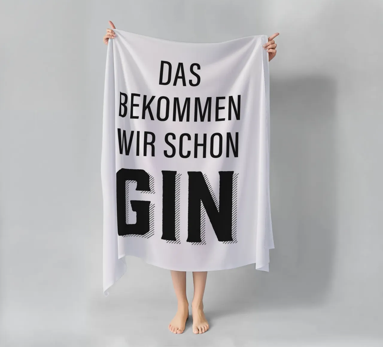 Design divertente con citazioni sul gin telo mare da Whole©