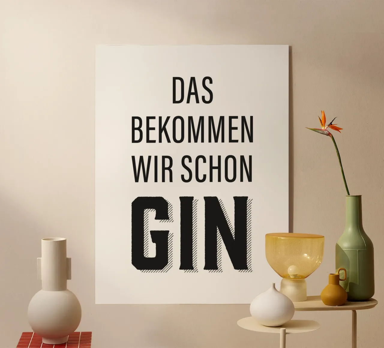 Design divertente con citazioni sul gin plexiglass da Whole©
