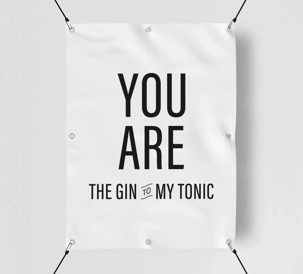 Poster con citazioni sul gin moderno - "Tu sei il gin per il mio tonico telo in pvc da Whole©