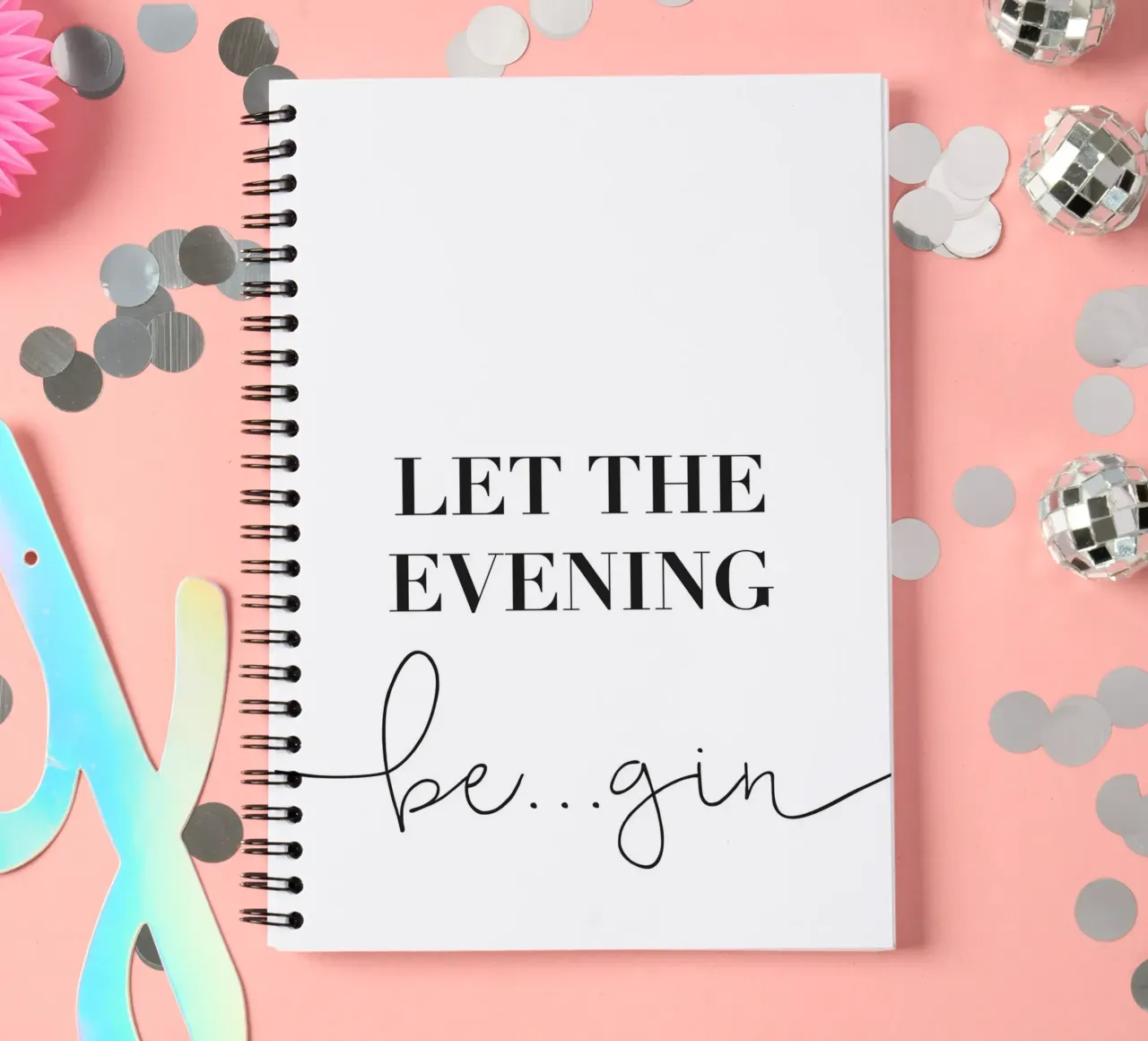 Let the Evening Be...Gin – Lustiges Gin Design spiral notebook by Whole©