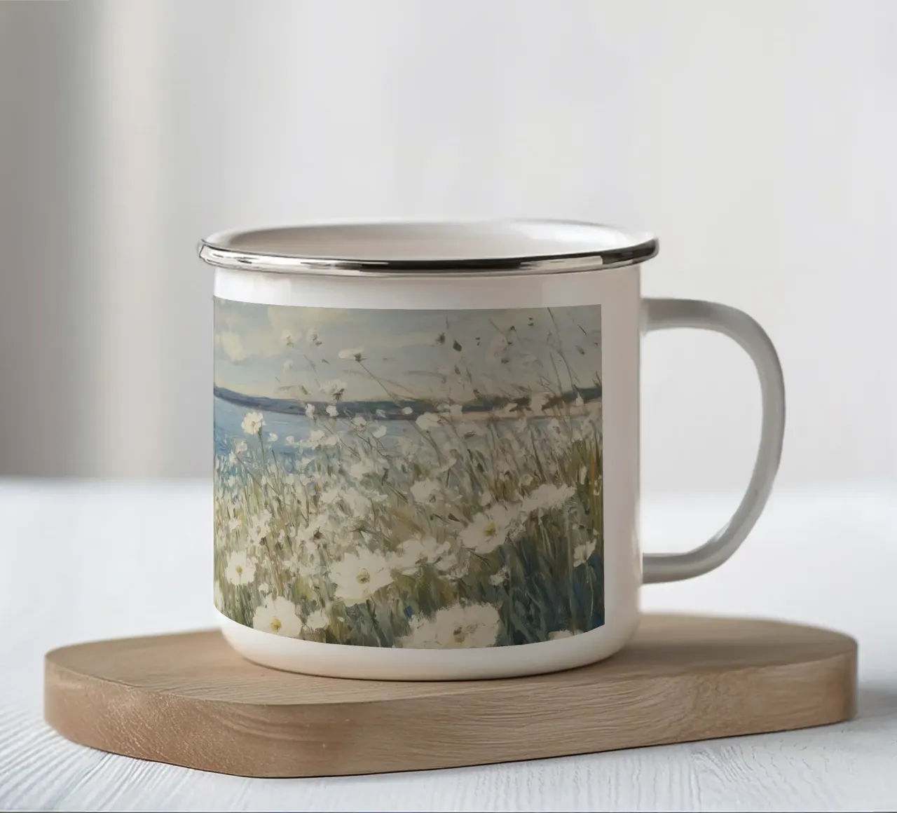 Fiori selvatici della costa tazza in smalto da Melloi Art Print