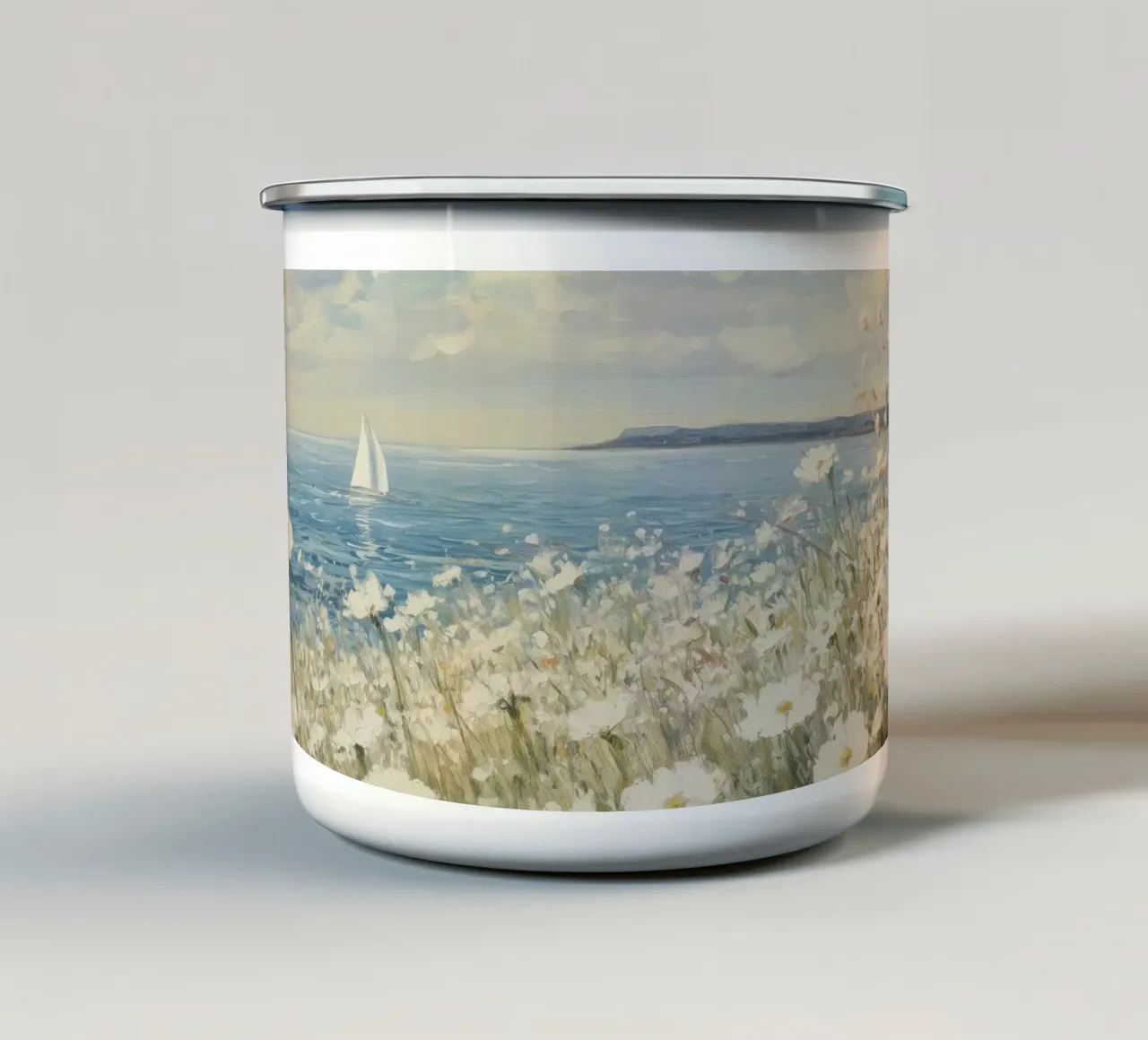 Fiori selvatici della costa tazza in smalto da Melloi Art Print