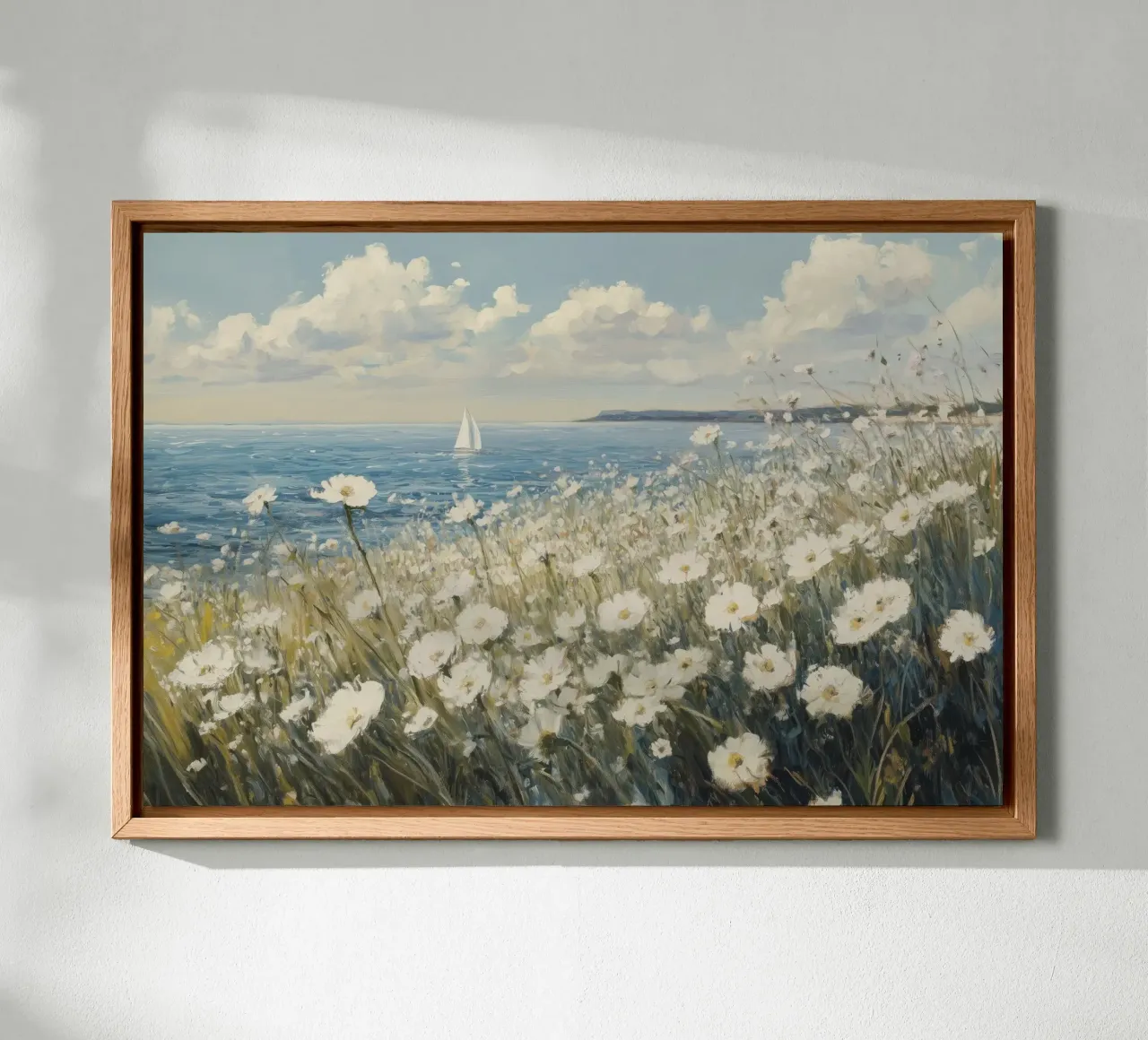 Fiori selvatici della costa tela con Cornice a cassetta da Melloi Art Print