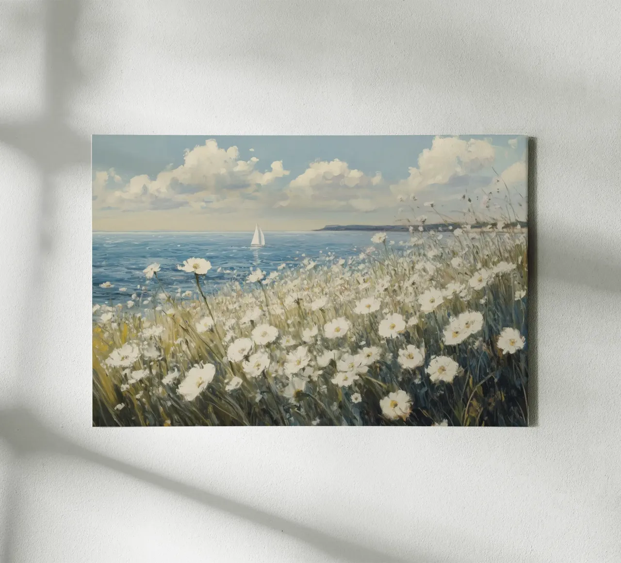Fiori selvatici della costa tela con Cornice a cassetta da Melloi Art Print