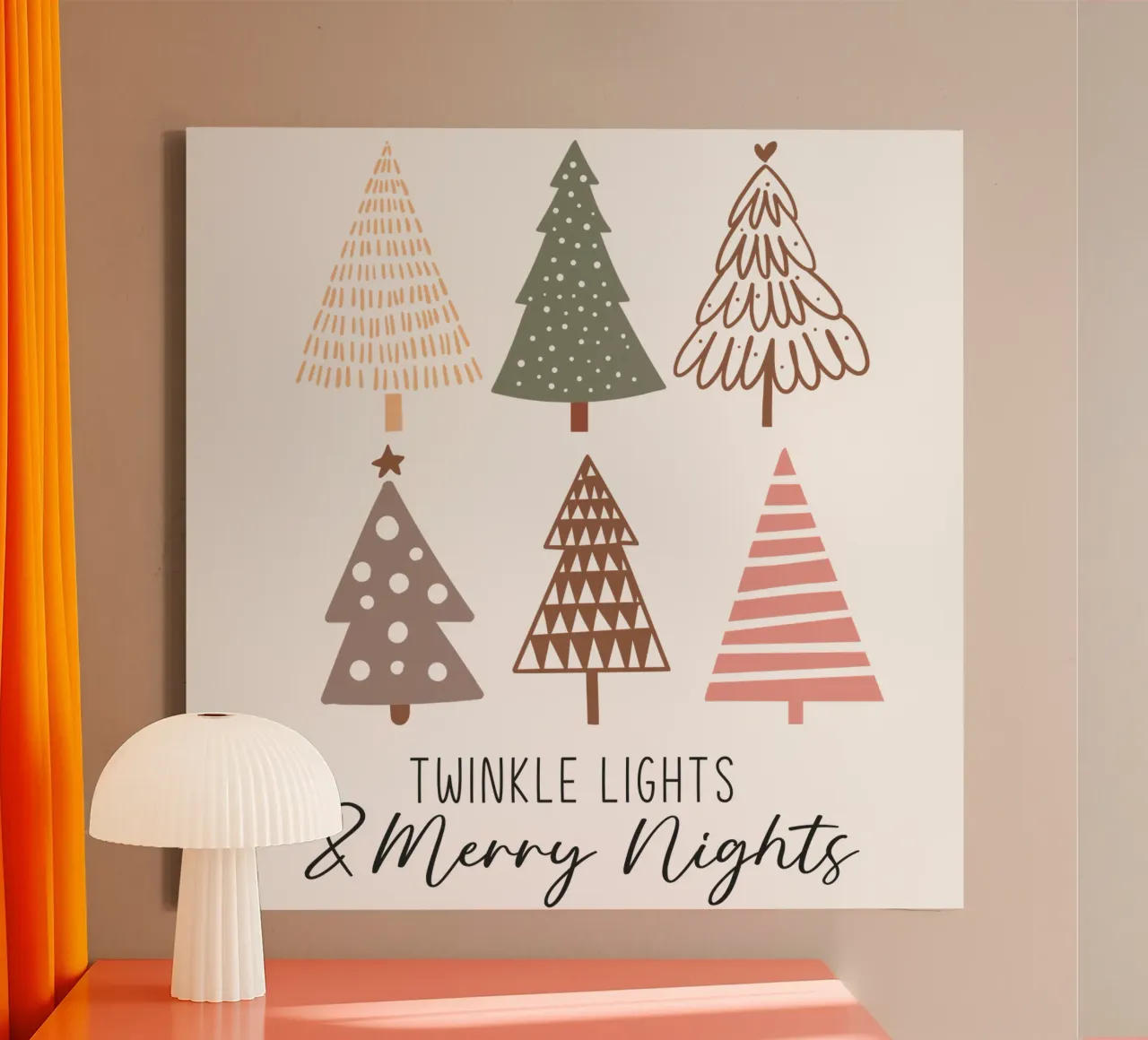 Twinkle Lights & Merry Nights tela con Cornice a cassetta da LOVS DESIGN