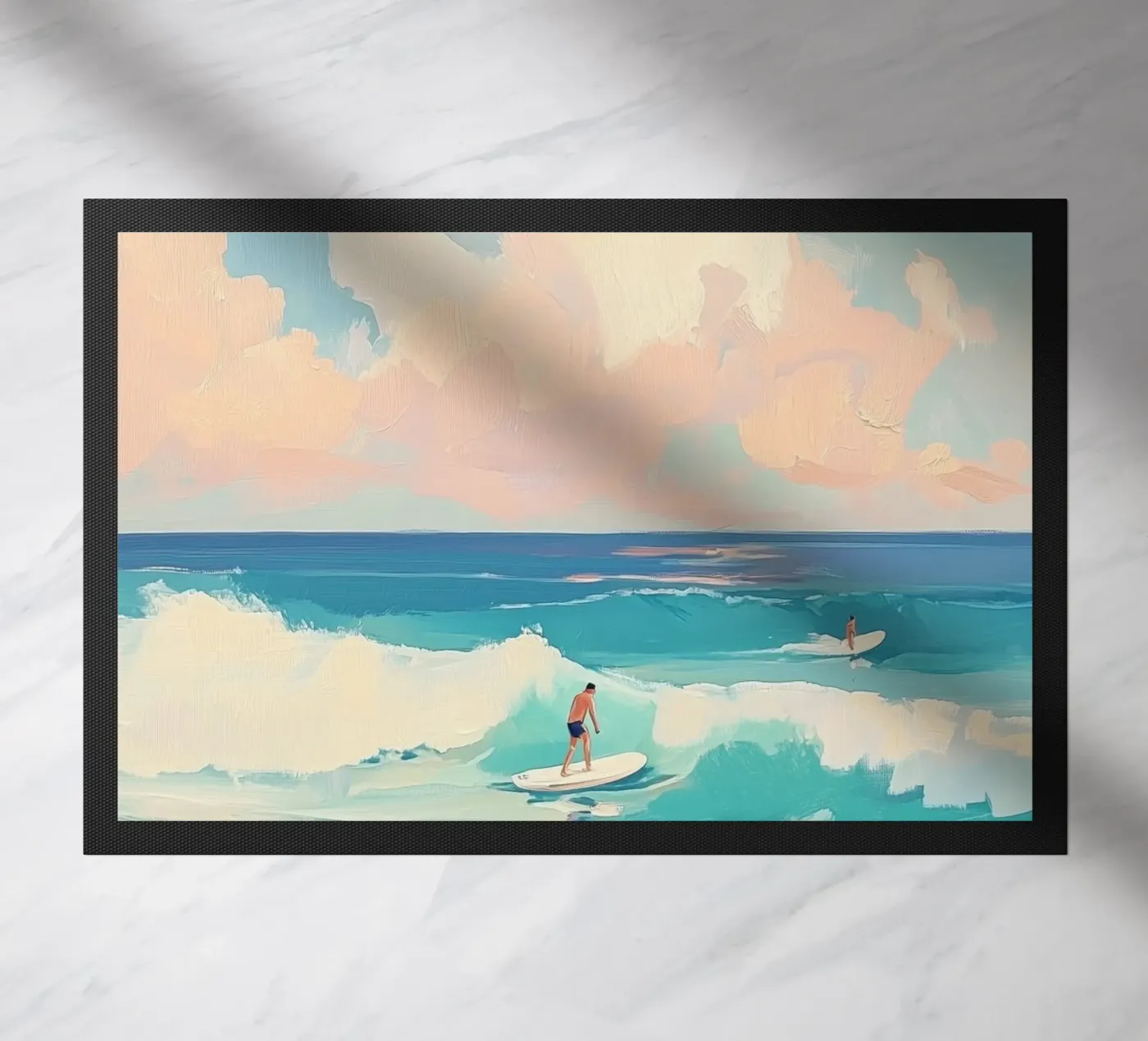 Surfing Time Fußmatte von Melloi Art Print