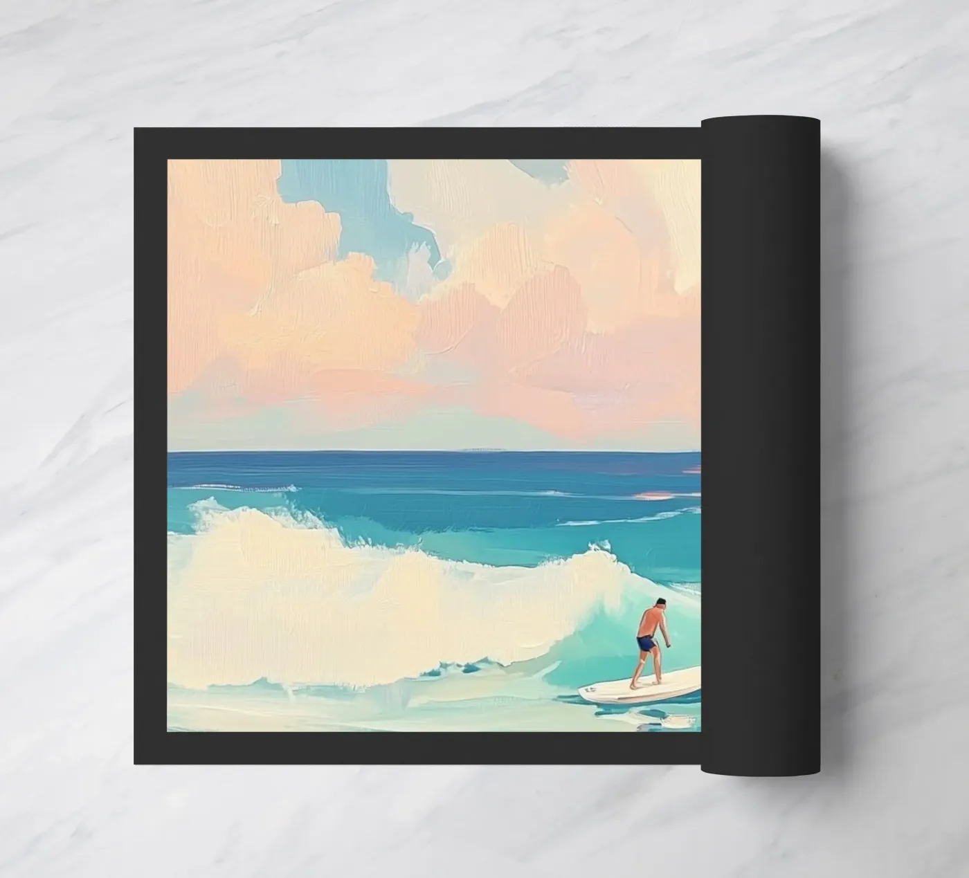 Surfing Time Fußmatte von Melloi Art Print