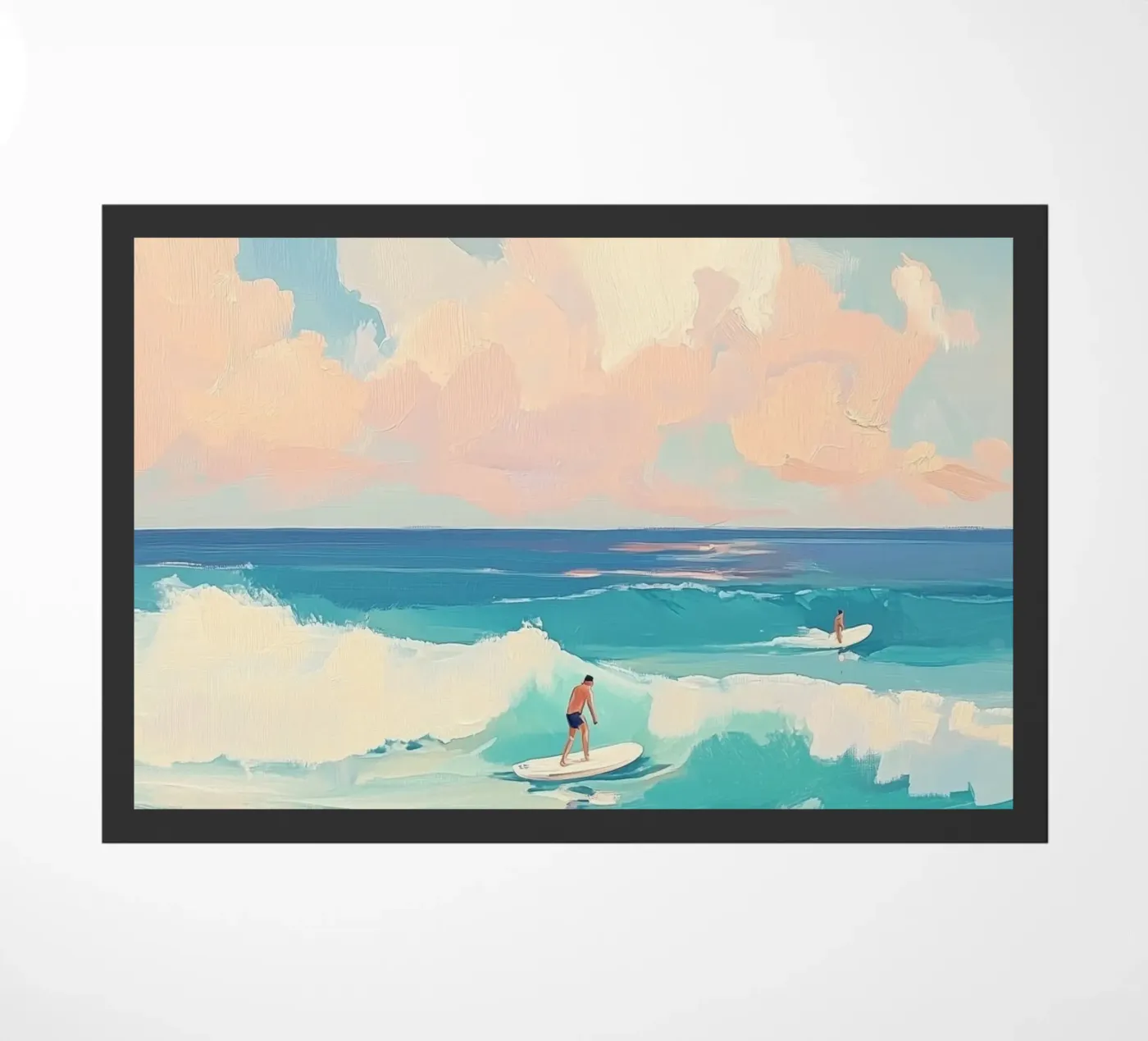 Surfing Time Fußmatte von Melloi Art Print