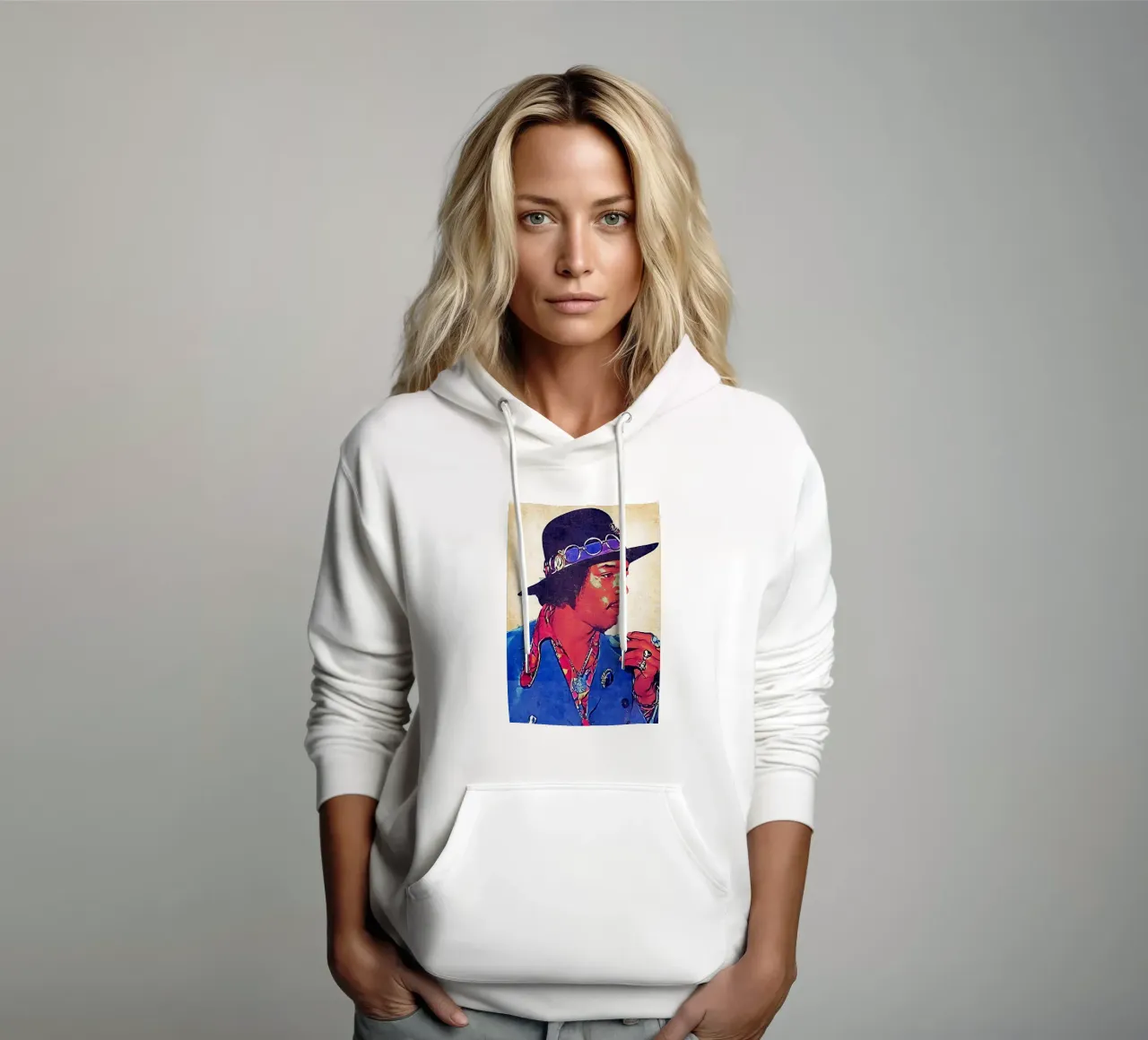 Jimi Hendrix Retro felpa con cappuccio da neonartroom