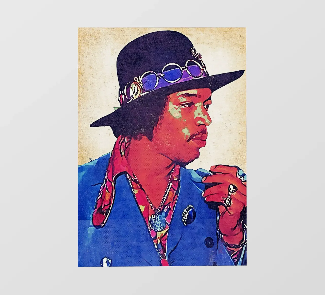 Jimi Hendrix Retro pellicola backlit da neonartroom