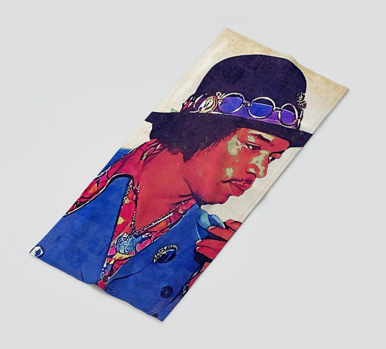 Jimi Hendrix Retro beach towel by neonartroom