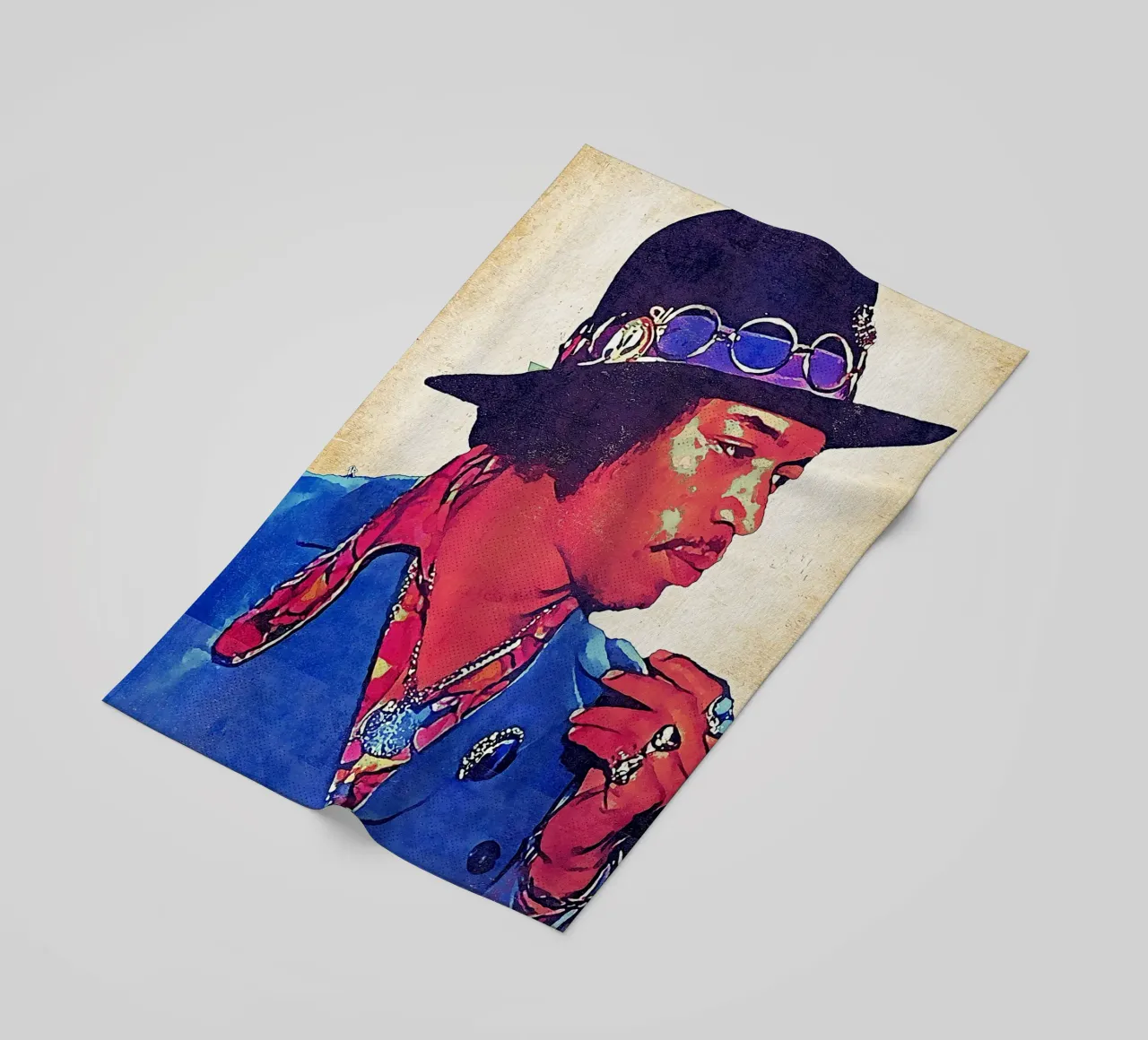 Jimi Hendrix Retro beach towel by neonartroom