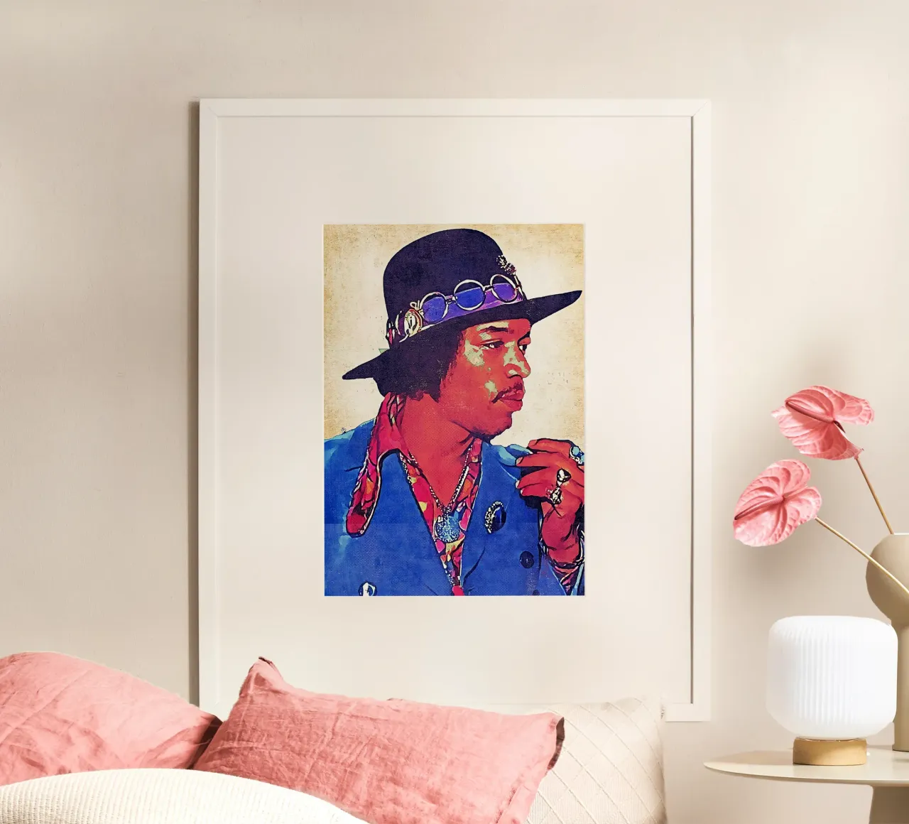 Jimi Hendrix Retro Hahnemühle von neonartroom