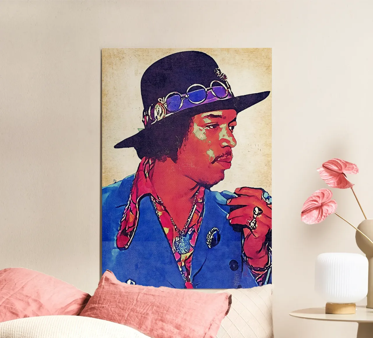 Jimi Hendrix Retro Hahnemühle von neonartroom