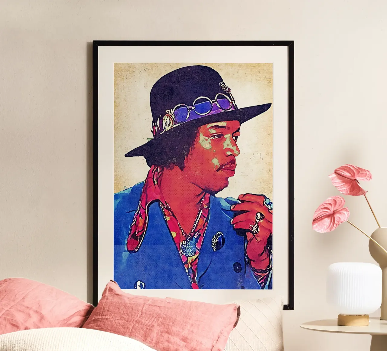 Jimi Hendrix Retro Hahnemühle von neonartroom