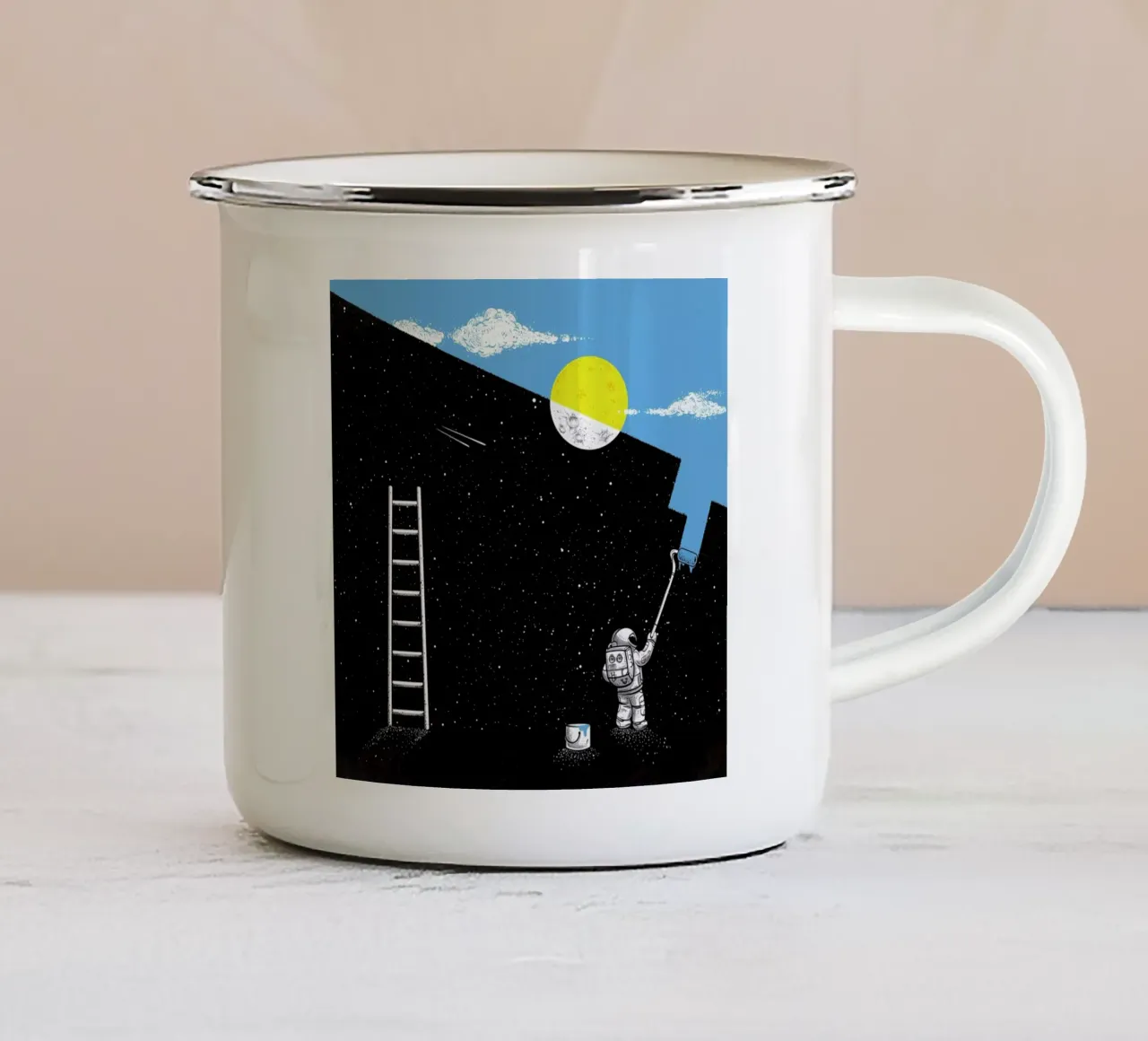 Painting Day tazza in smalto da Robert Richter