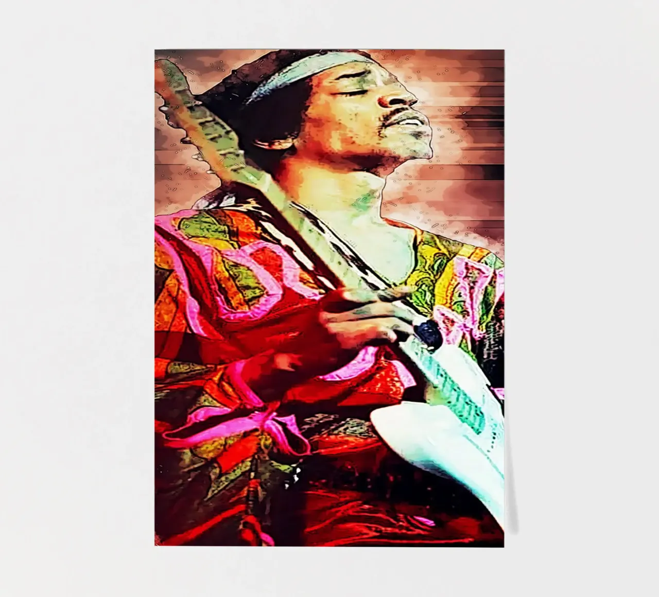 Het epos van Jimi Hendrix stickervel van neonartroom