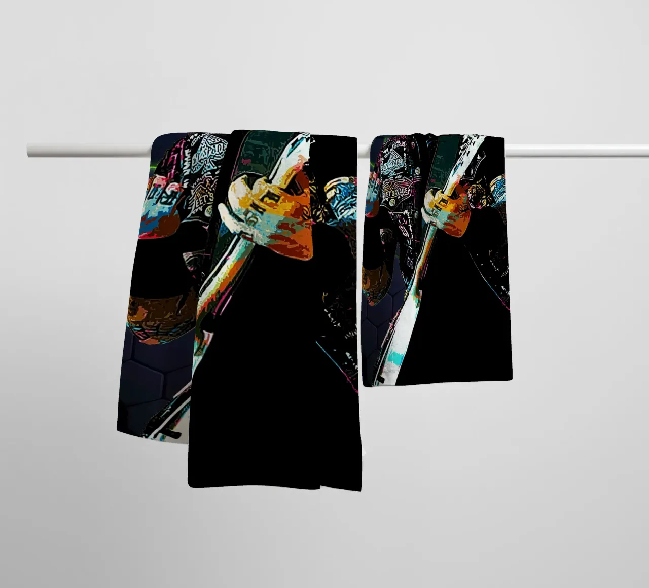 Arte de Hetfield toalla de baño de neonartroom
