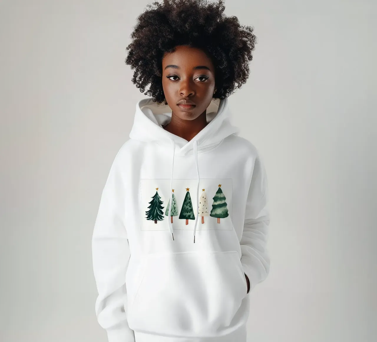Cute Christmas Trees felpa con cappuccio da treechild