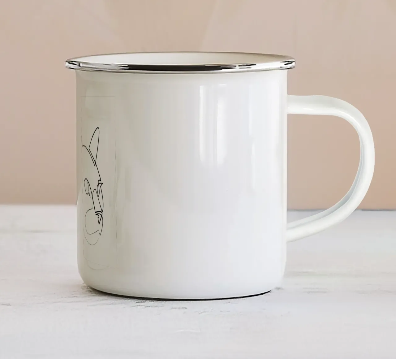 Linea unica felina tazza in smalto da Addillum