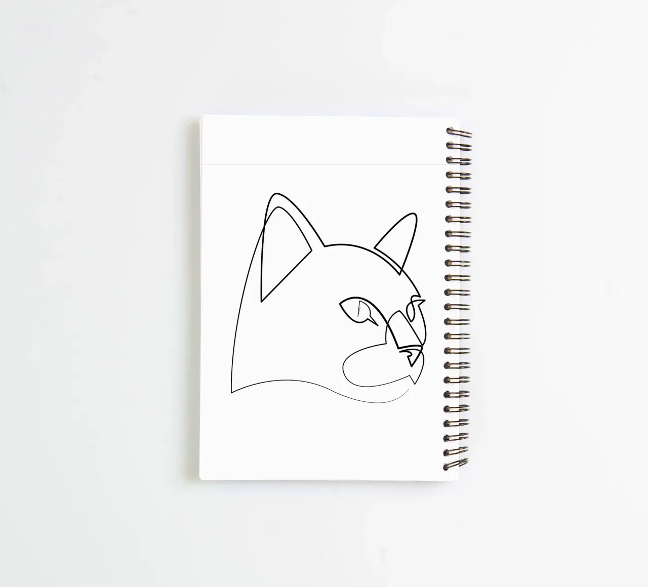 Feline one line spiral notebook by Addillum