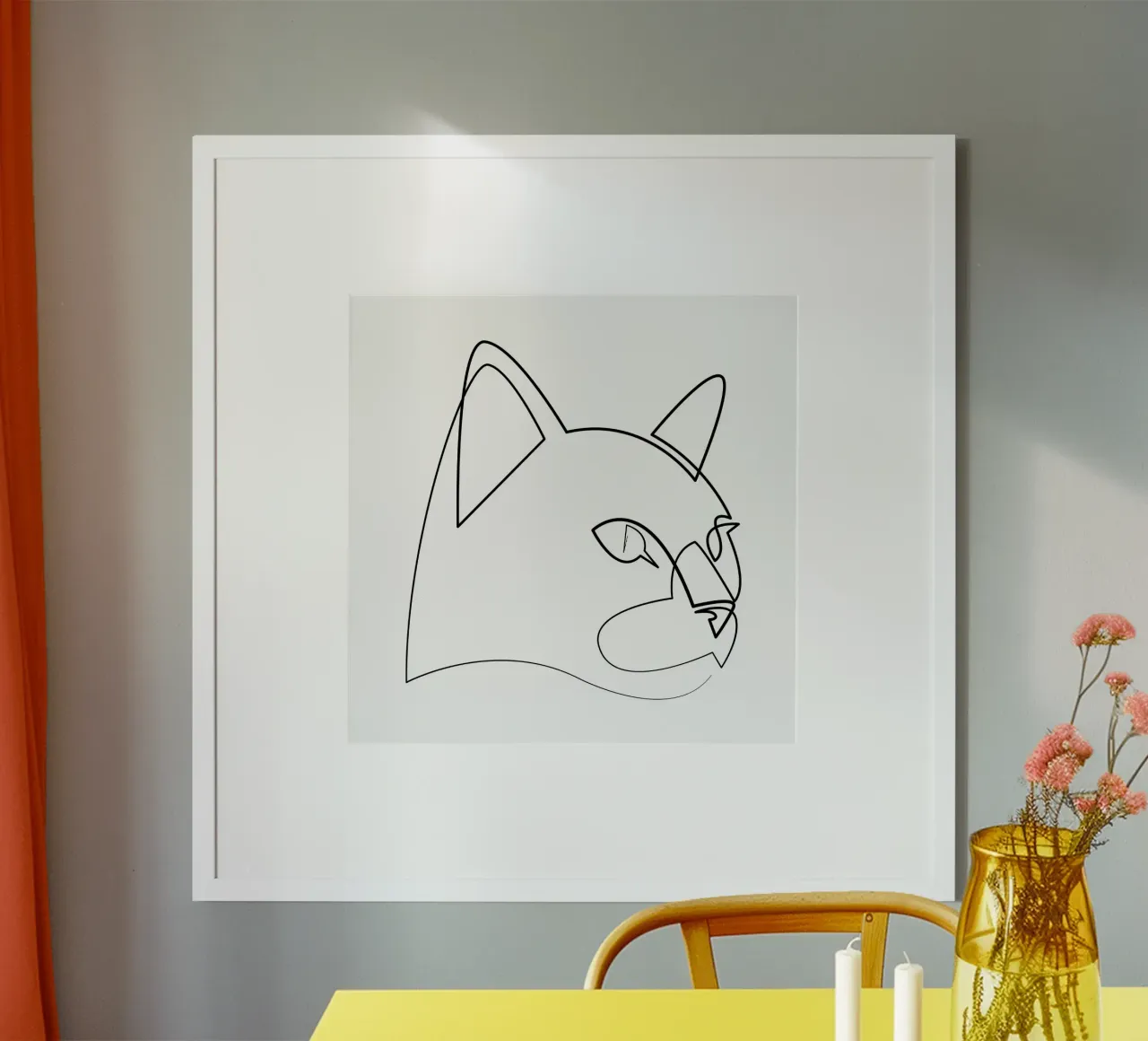 Feline one line hahnemühle by Addillum