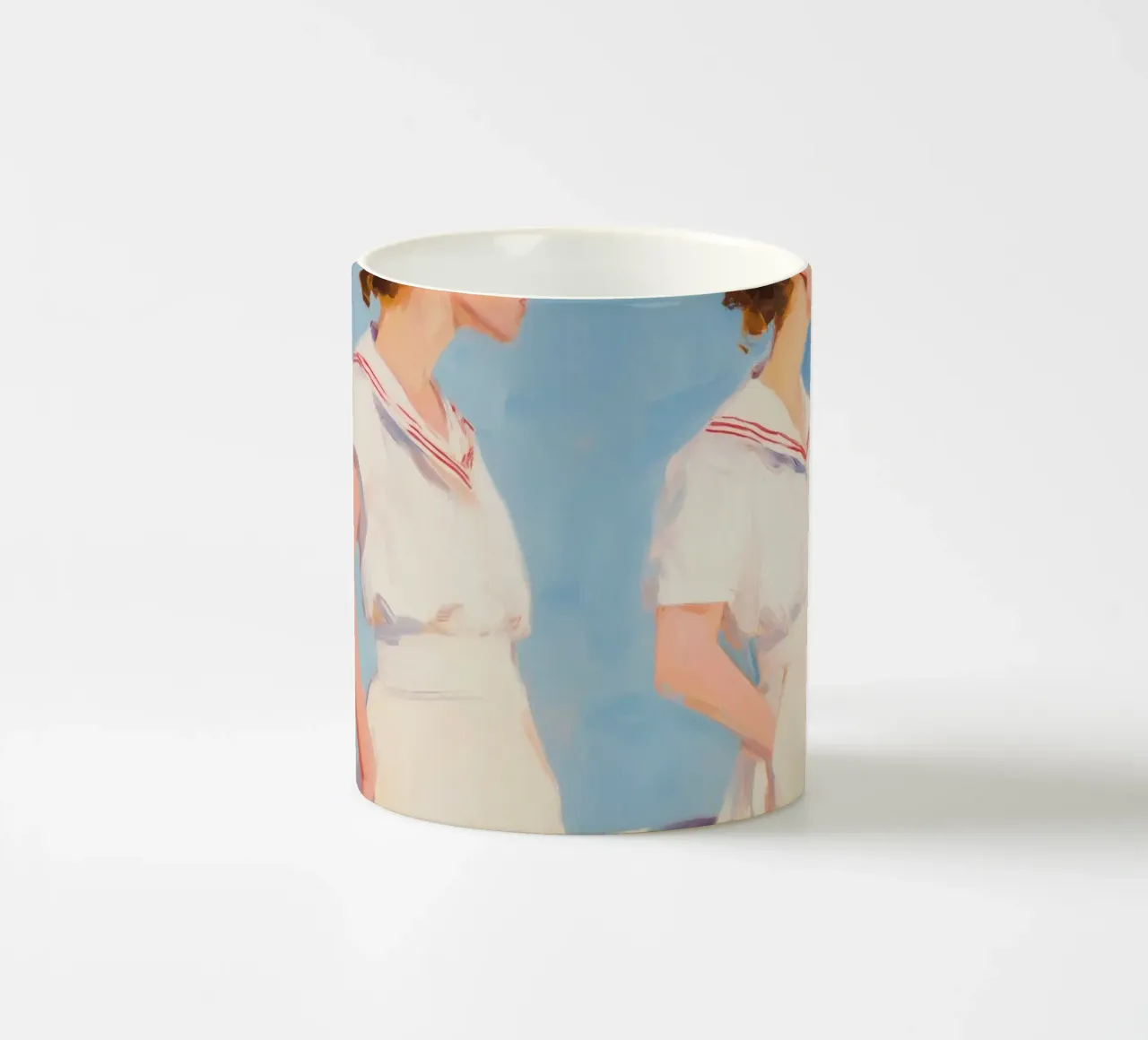 Due marinai tazza in ceramica da Melloi Art Print