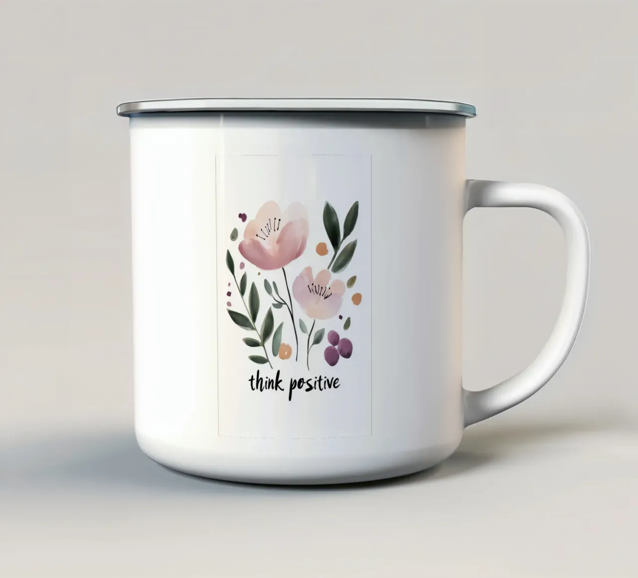 Think Positive No 3 tazza in smalto da treechild