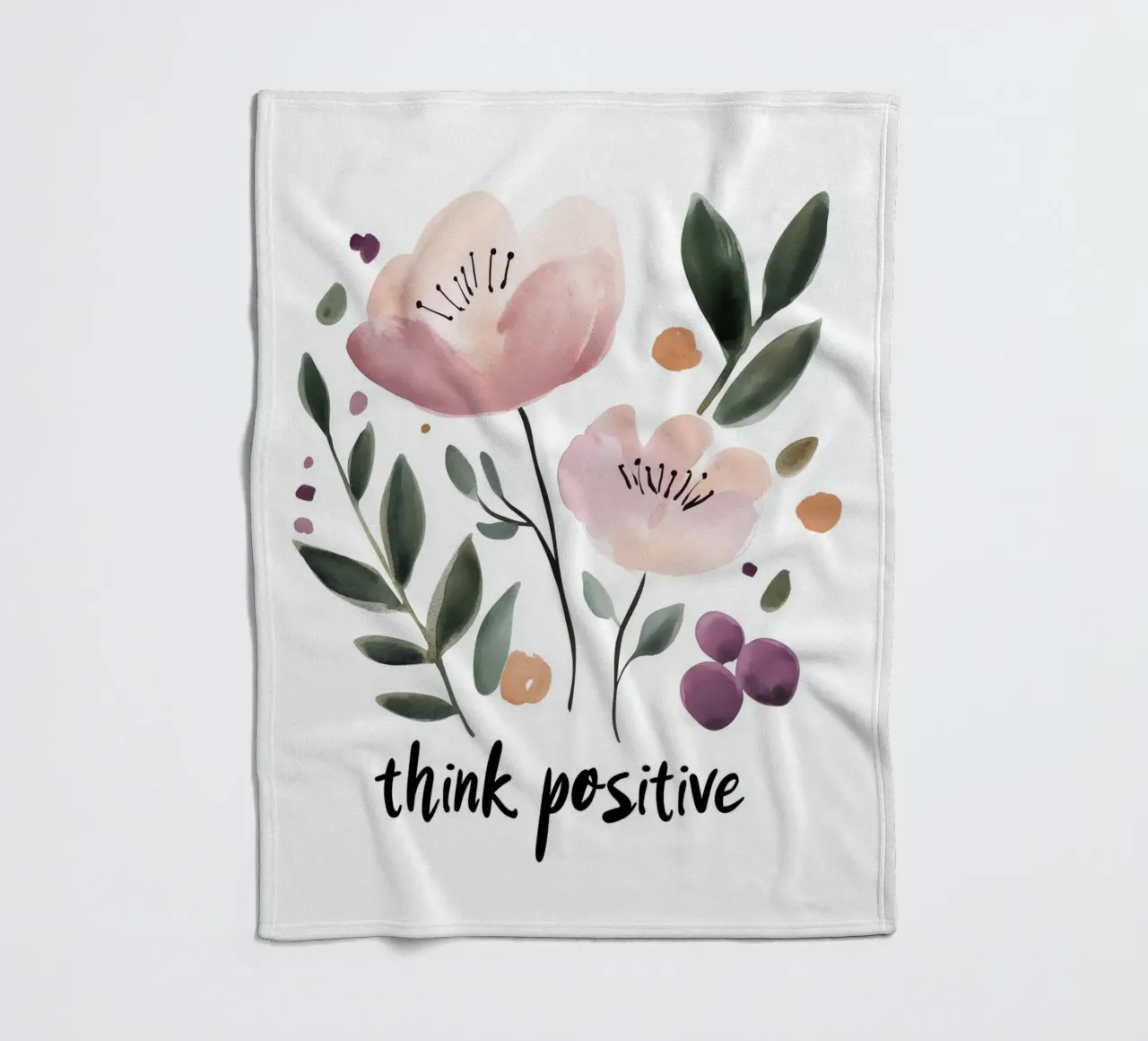 Think Positive No 3 coperta in pile da treechild