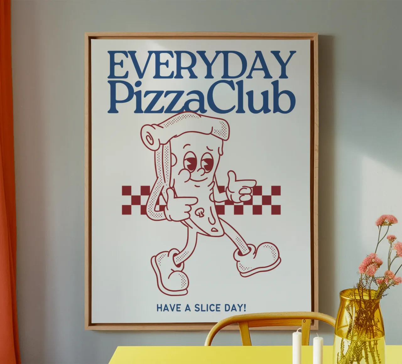 Everday PizzaClub - Heb een slice dag! canvas met Baklijst van happystatements