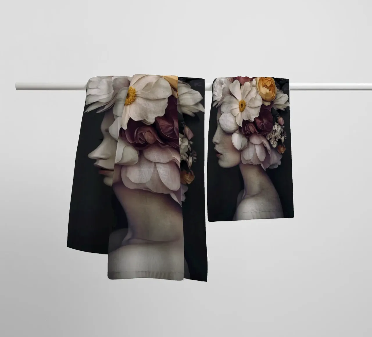 Floral Beauty Portrait towel by Andrea Haase Floral Passion