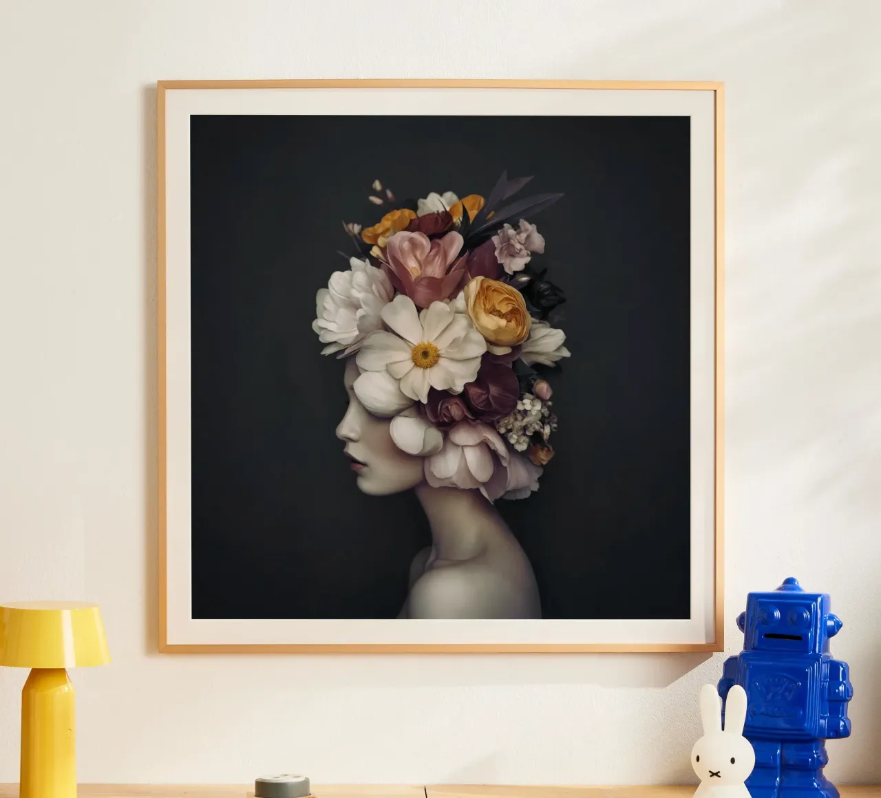 Ritratto di bellezza floreale poster con telaio in plastica da Andrea Haase Floral Passion