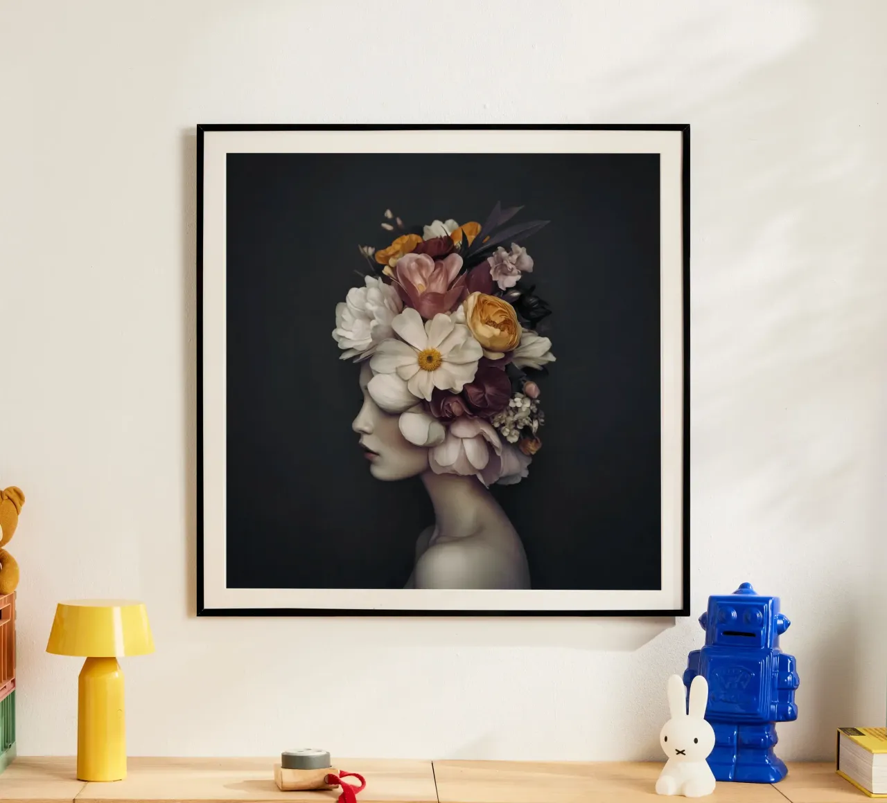 Ritratto di bellezza floreale poster con telaio in plastica da Andrea Haase Floral Passion