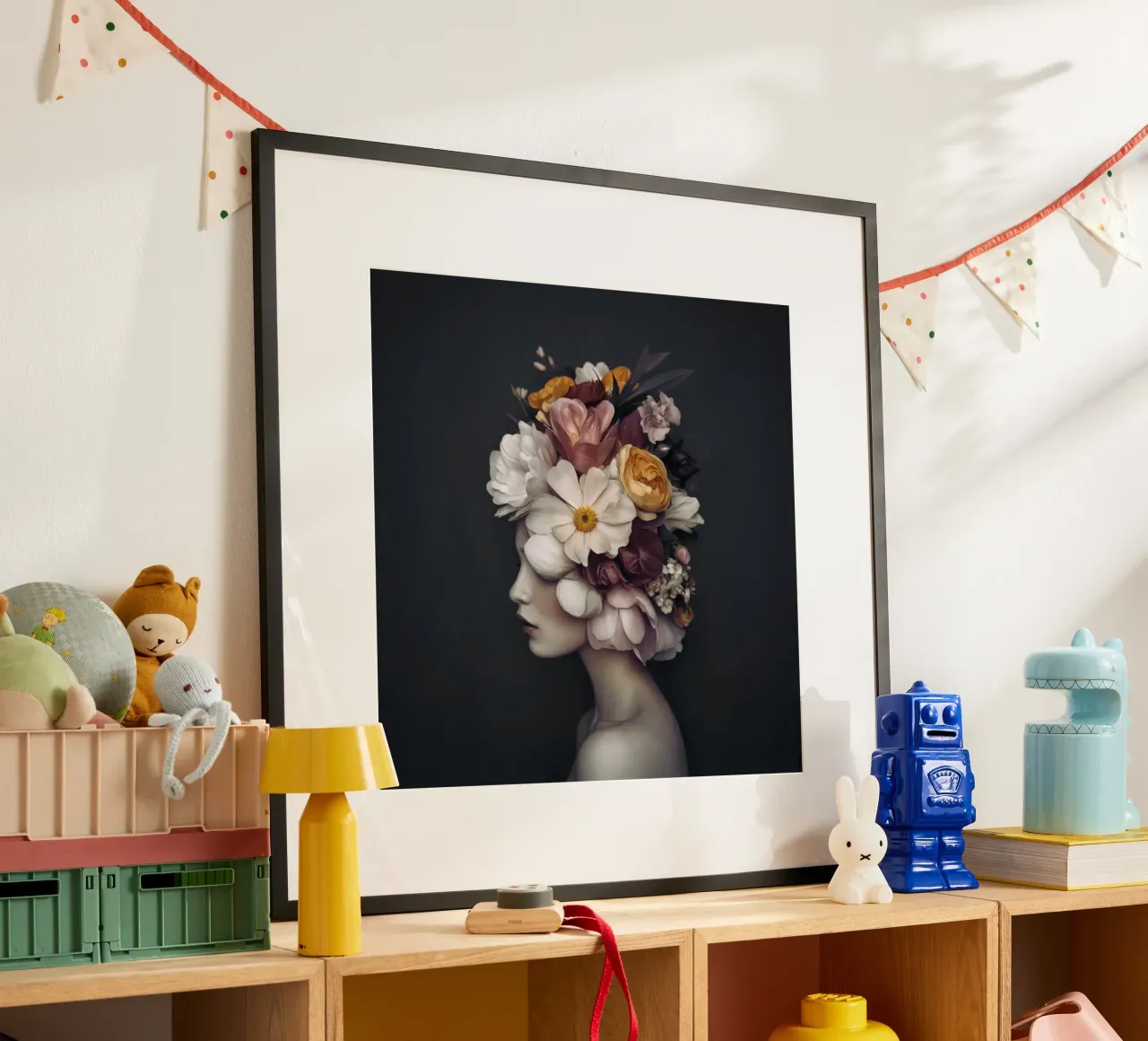 Ritratto di bellezza floreale poster con telaio in plastica da Andrea Haase Floral Passion