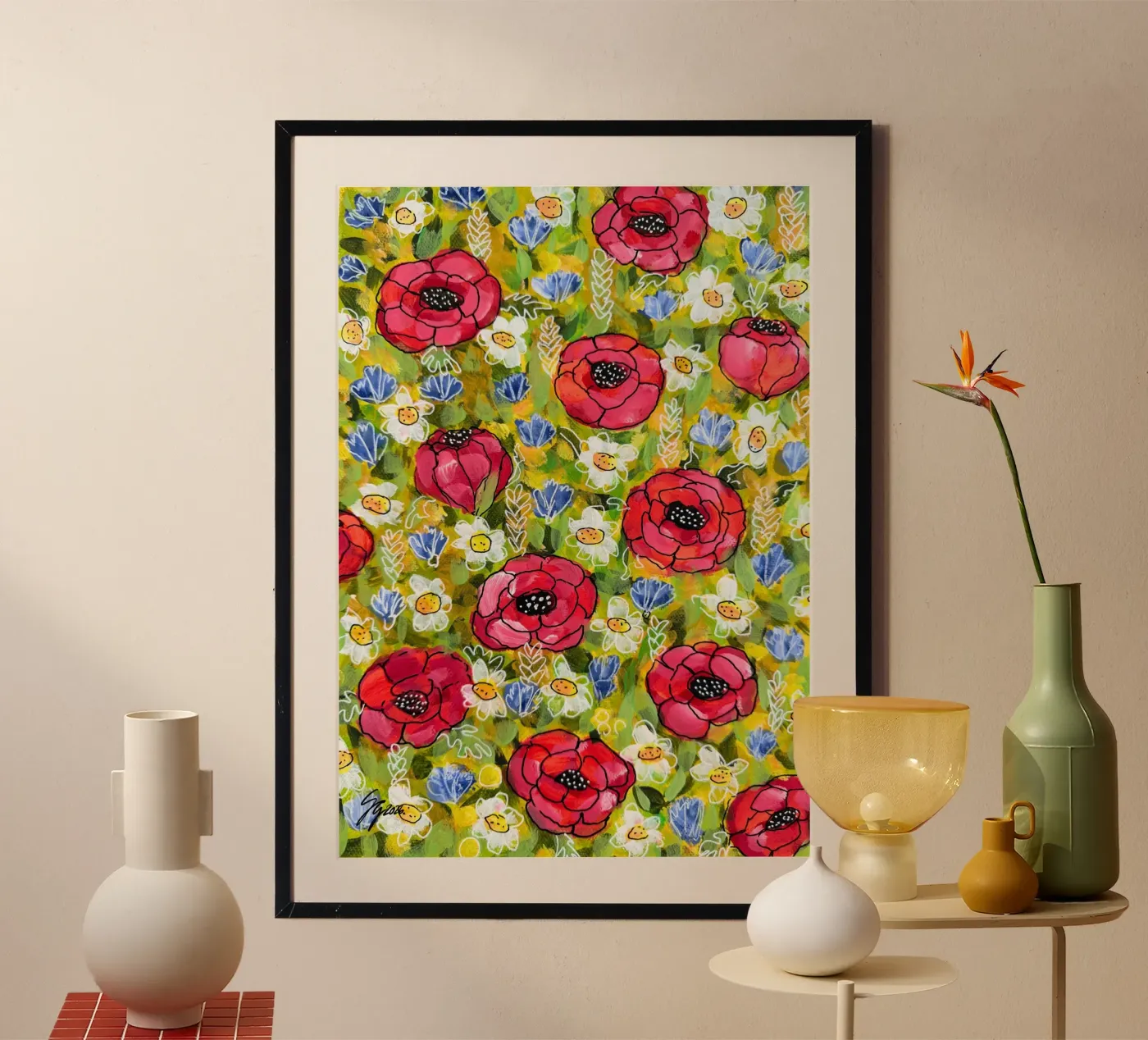 Mohnblumen poster van Stefanie Guckau