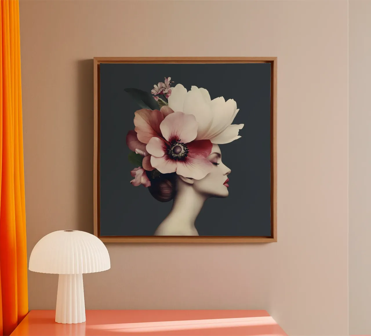Ritratto floreale di Grace femminile tela con Cornice a cassetta da Andrea Haase Floral Passion