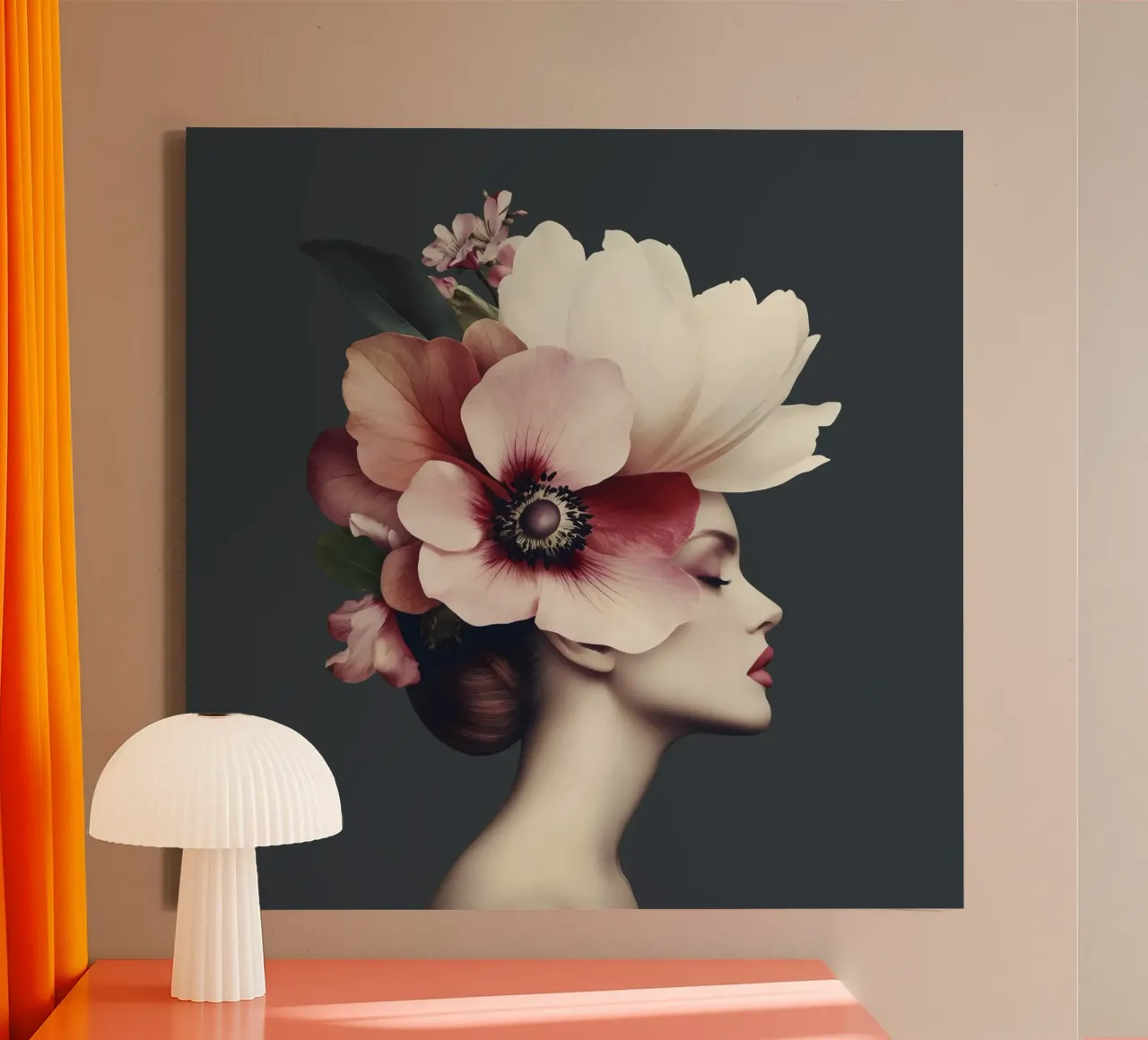 Ritratto floreale di Grace femminile tela con Cornice a cassetta da Andrea Haase Floral Passion