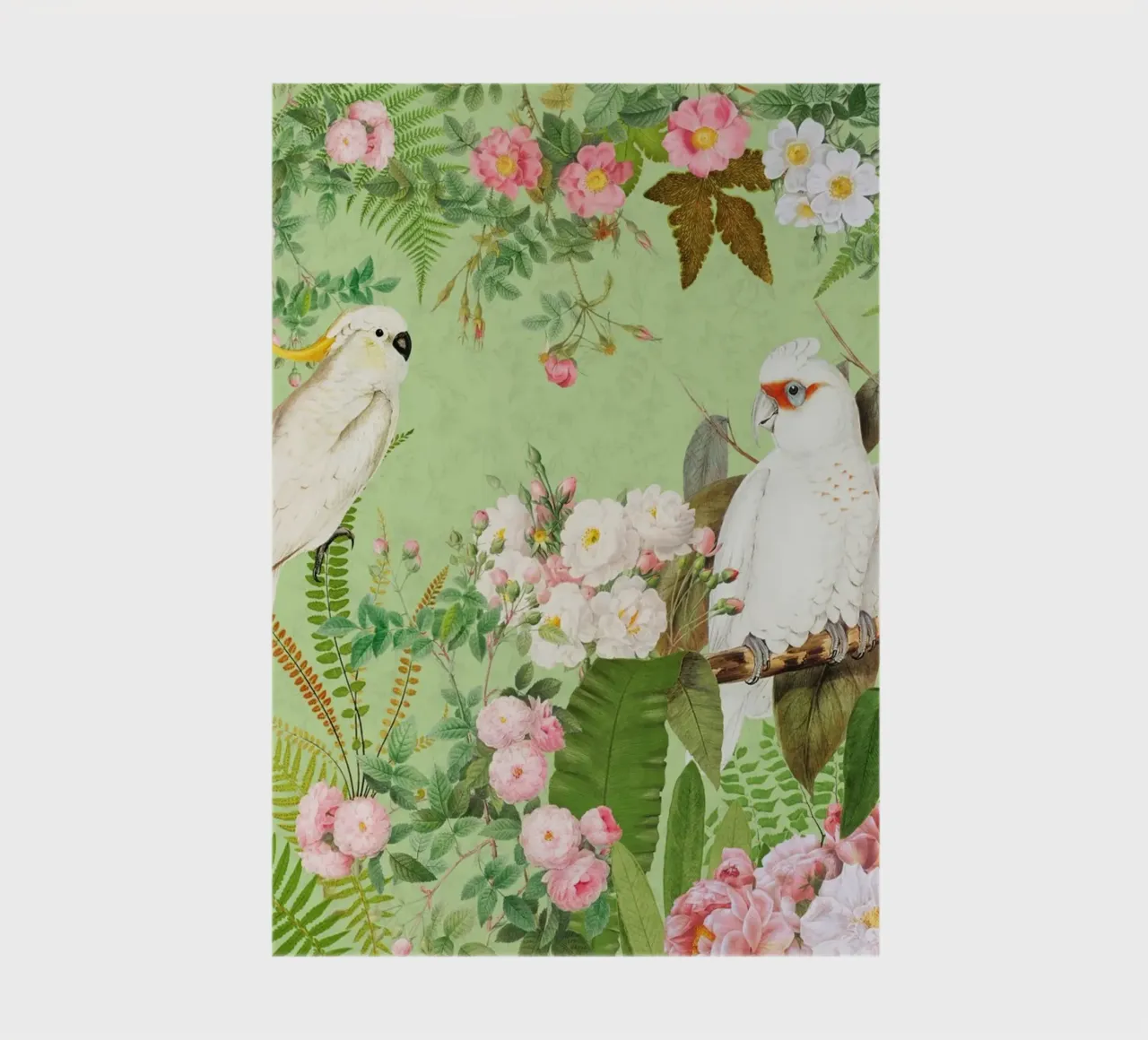 Cacatua esotici d'epoca in una splendida giungla di rose diario da Vintage World - Uta Naumann