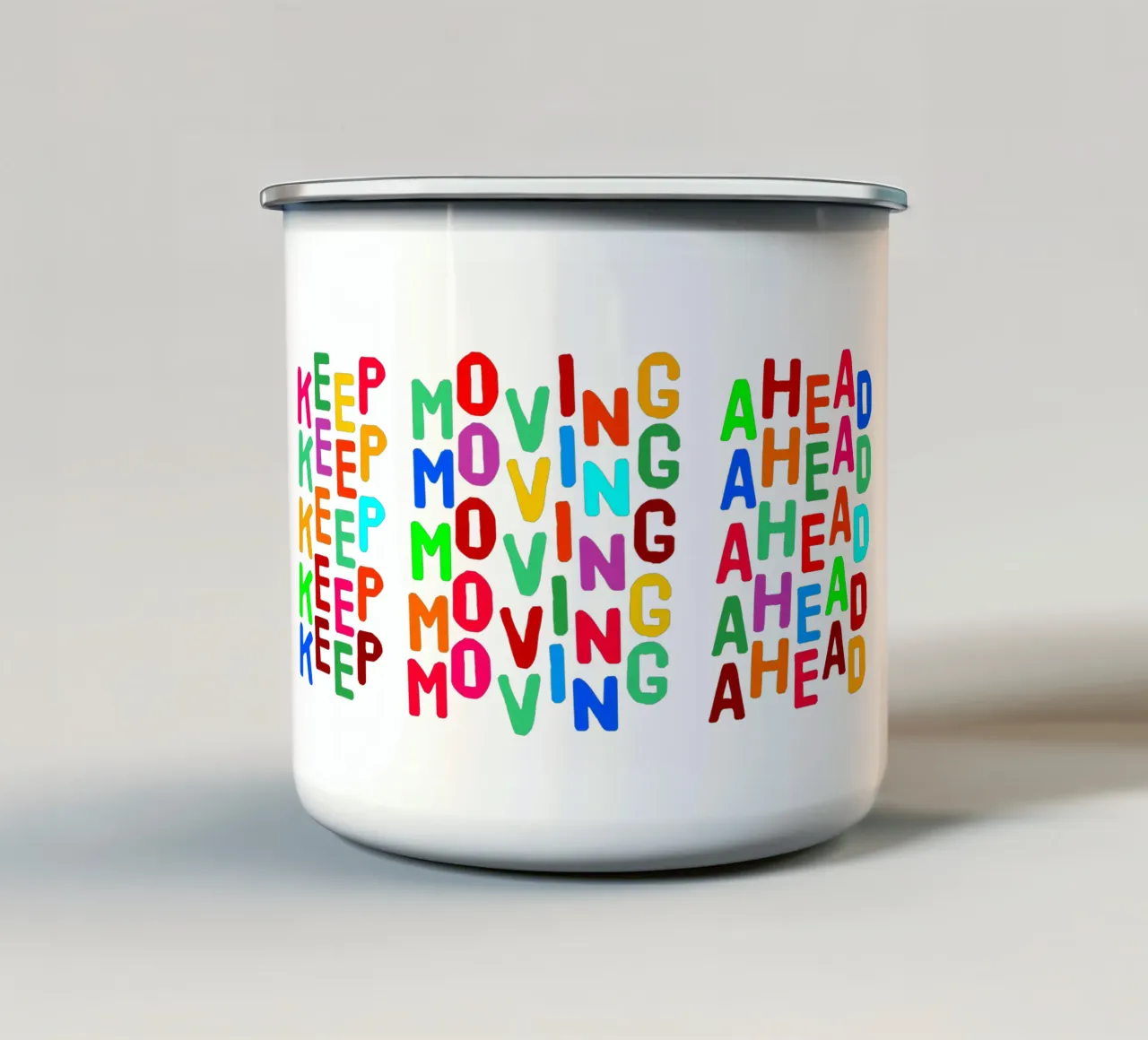 Keep moving ahead tazza in smalto da happieeagle