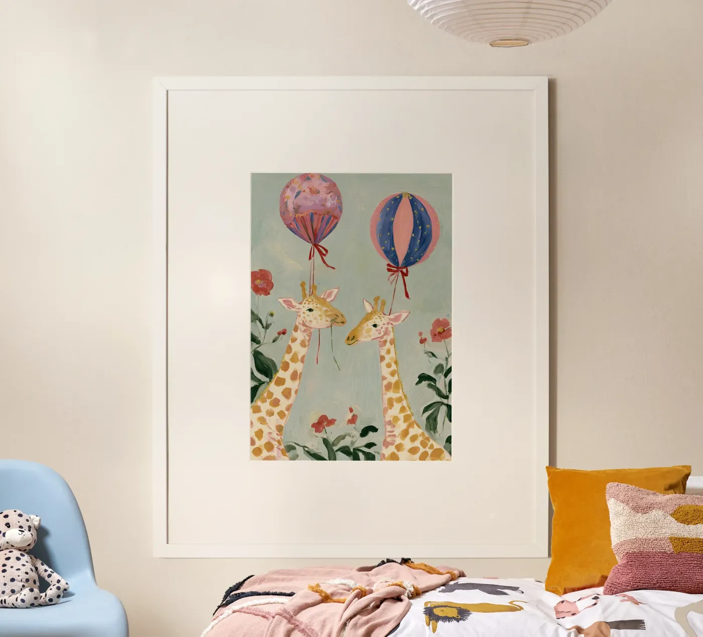 Giraffe e palloncini poster da Rustic Grace Studio 02